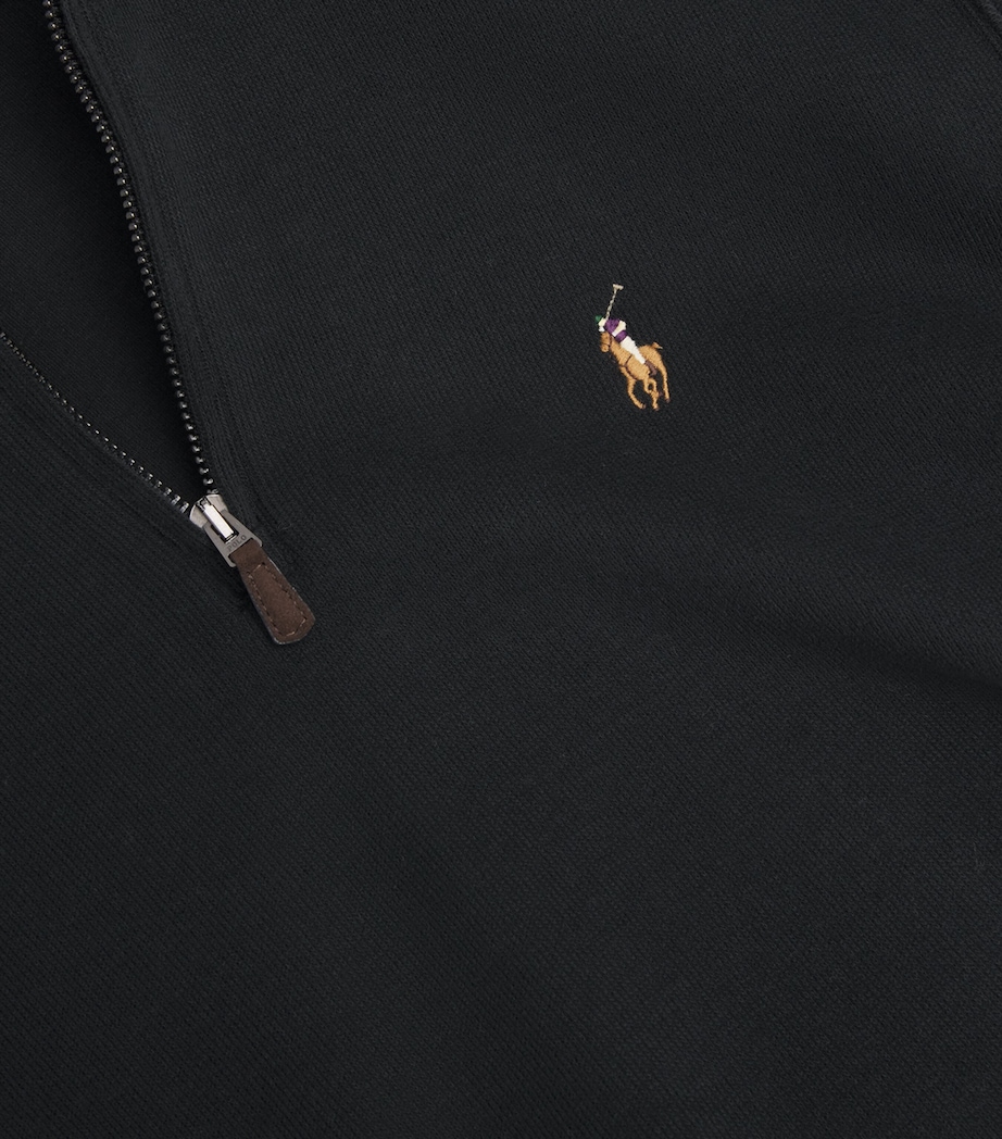 Cotton Quarter-Zip Sweater POLO BLACK Image 5