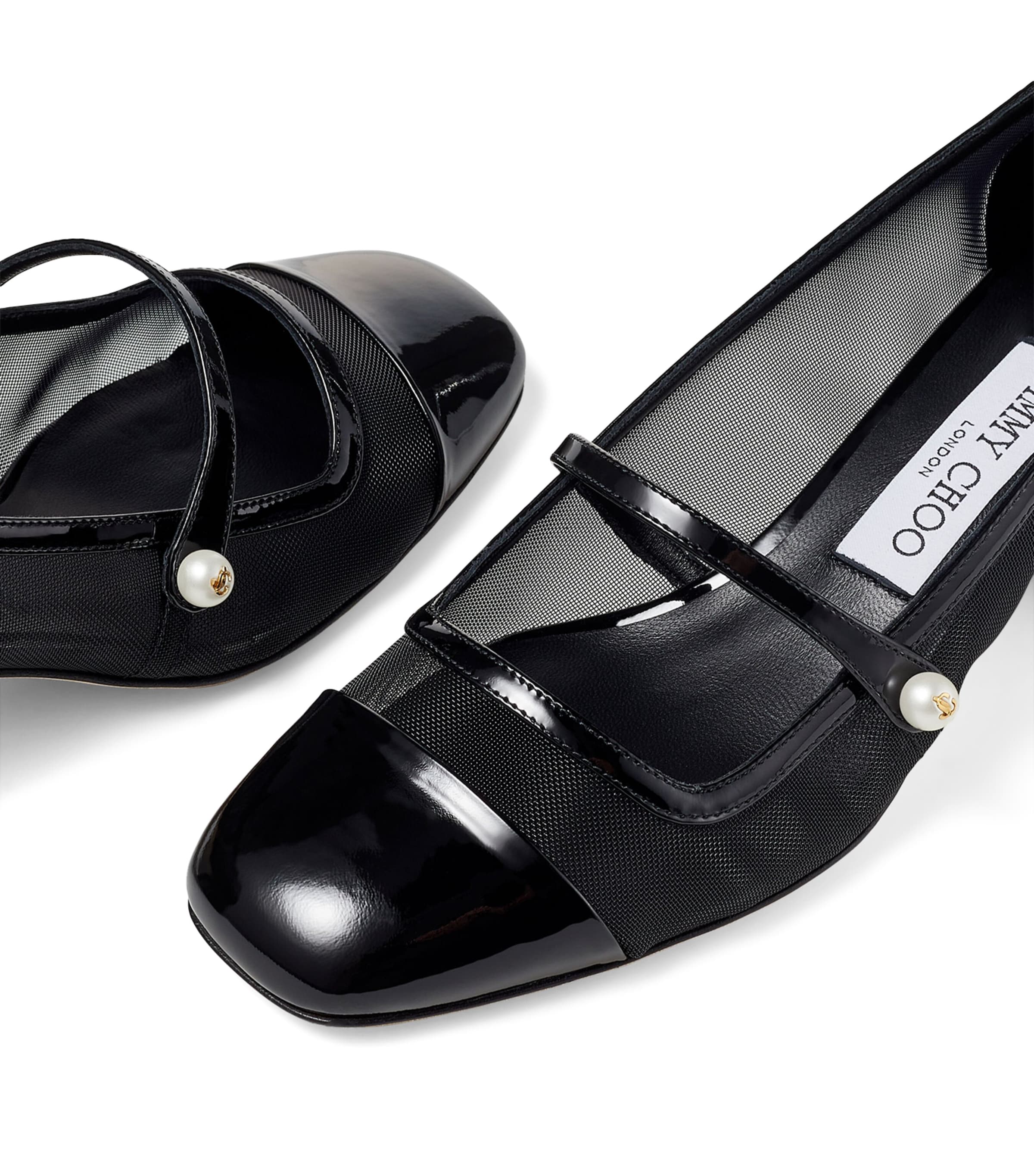 Elisa 45 Leather Mary Jane Heeled Pumps BLACK/BLACK Image 5