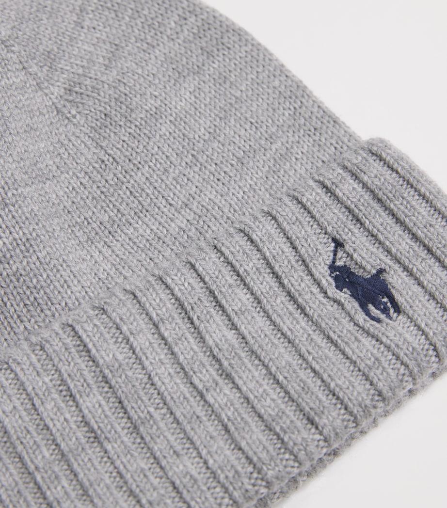 Wool Polo Pony Beanie GREY HTR Image 3