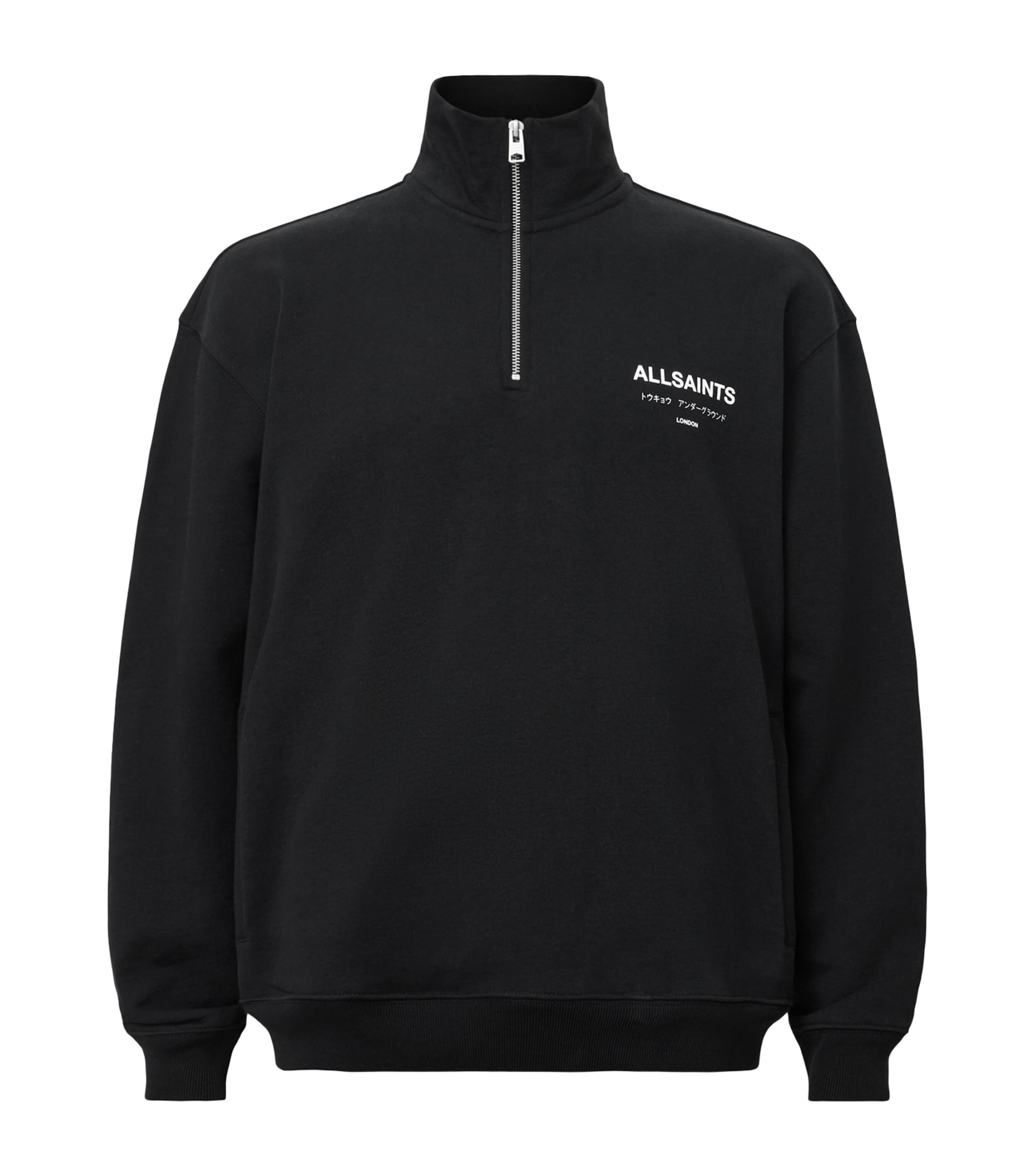 AllSaints Cotton Underground Half-Zip Sweatshirt | Men New In | Mens Clothing | Men Clothing | Sweatshirts & Hoodies | Designers | AllSaints