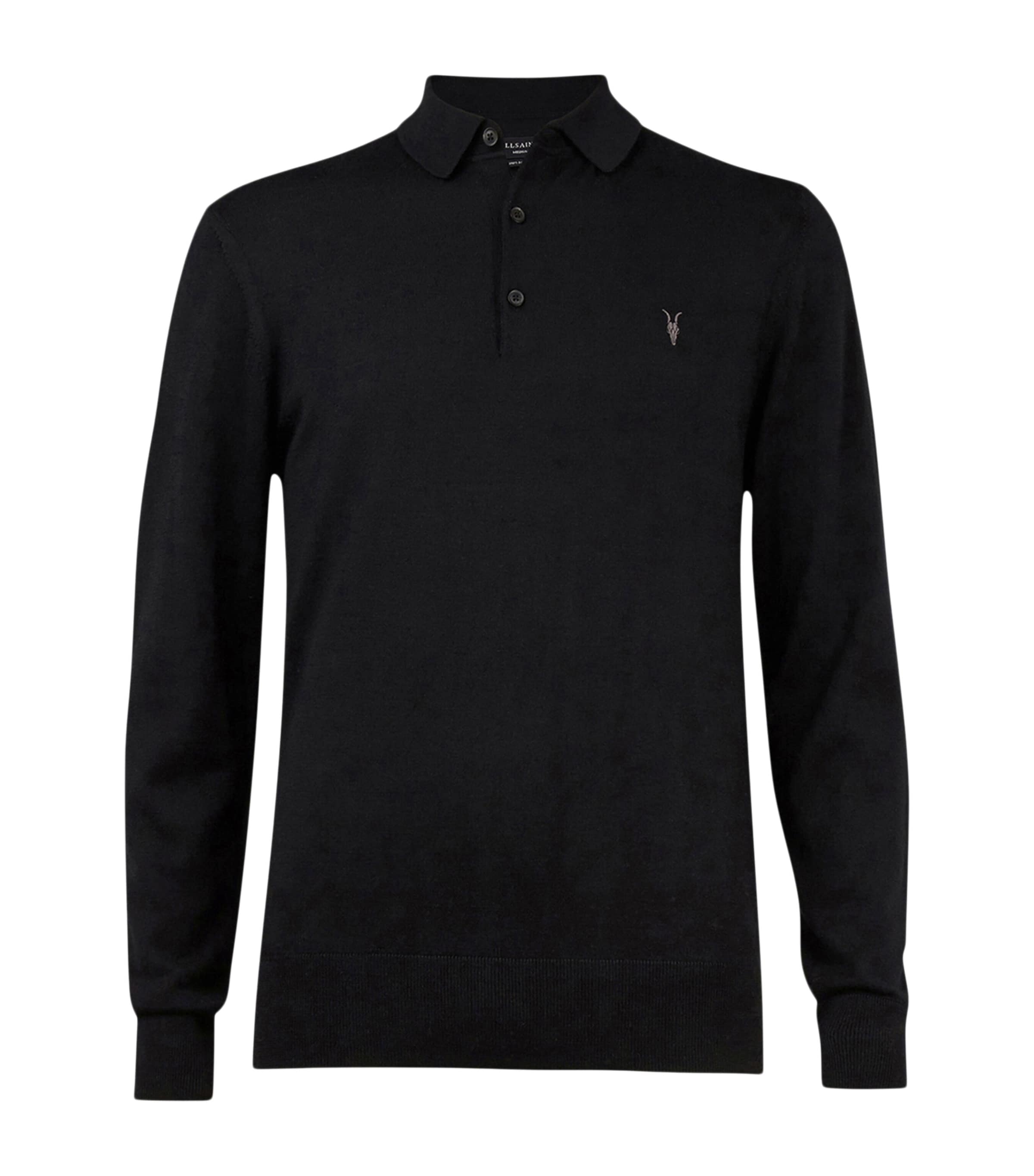 Merino Wool Mode Polo Shirt BLACK Image 1