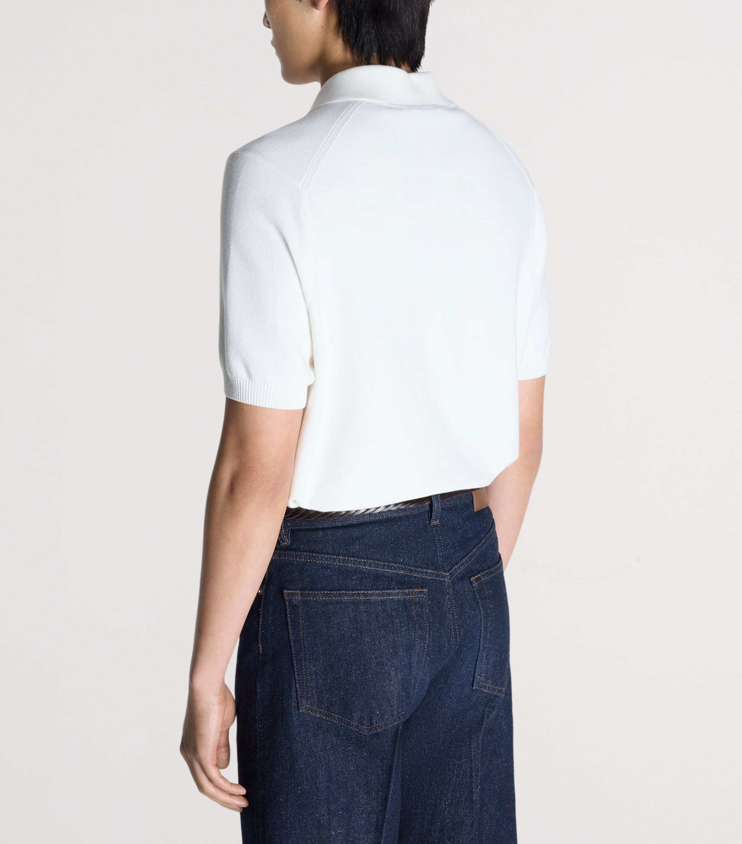Dunhill Mens Cotton Piqué Polo Shirt White Image 4