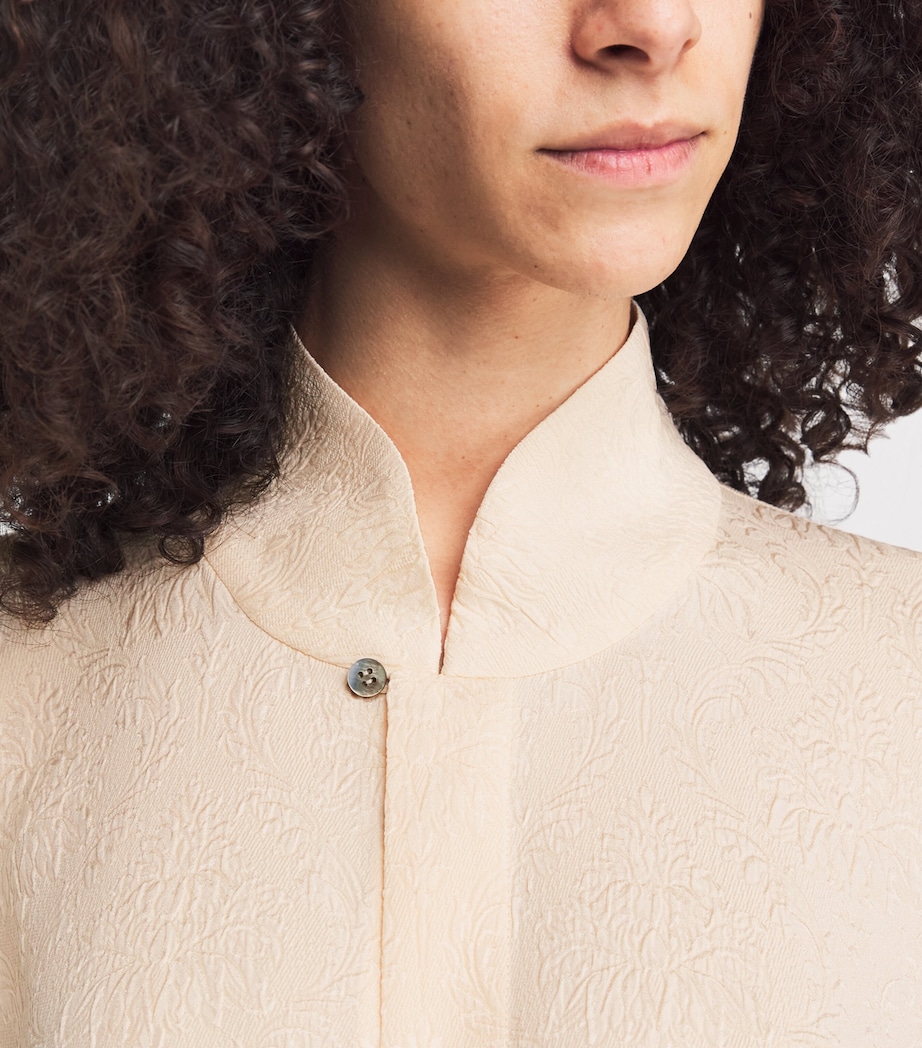 Silk Stand-Collar Shirt PALEPINK Image 6