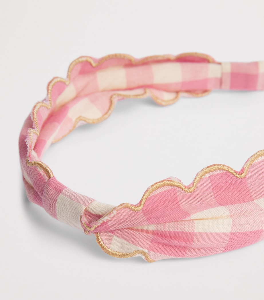 Rockahula Scalloped Gingham Headband Pink Image 3
