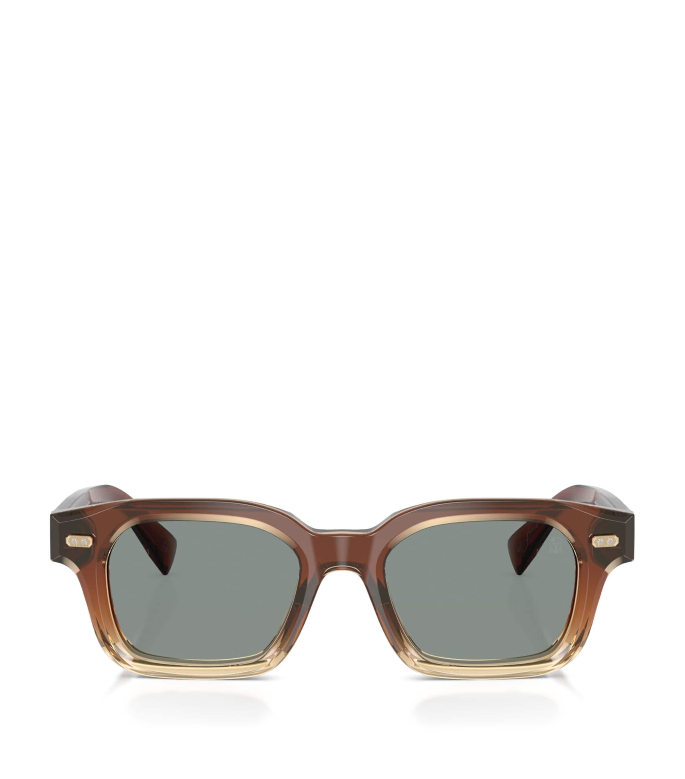Brunello Cucinelli Two-tone Square-frame Sunglasses In Brown