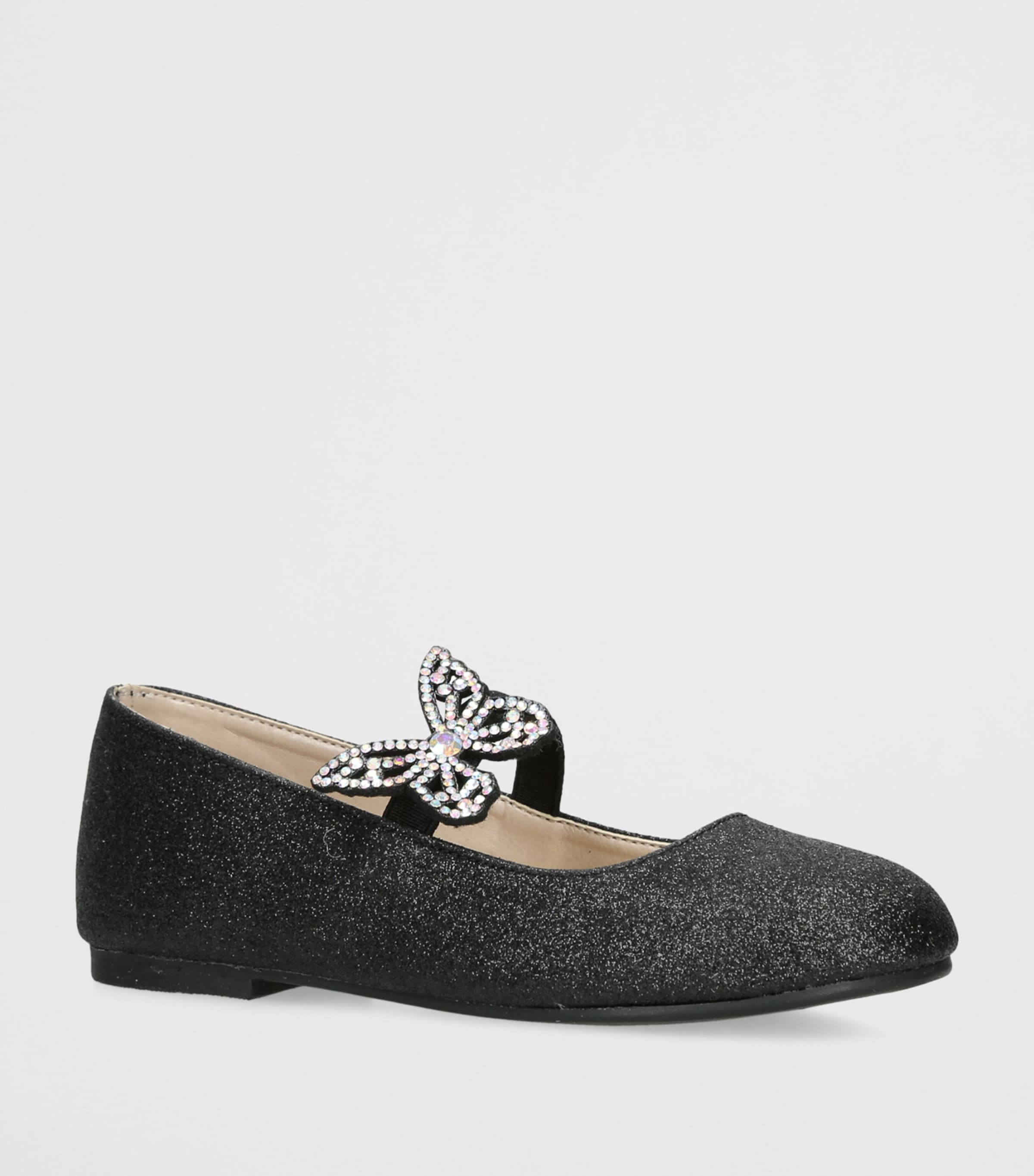 BabyWalker Sparkle Butterfly Ballet Flats Black Image 2