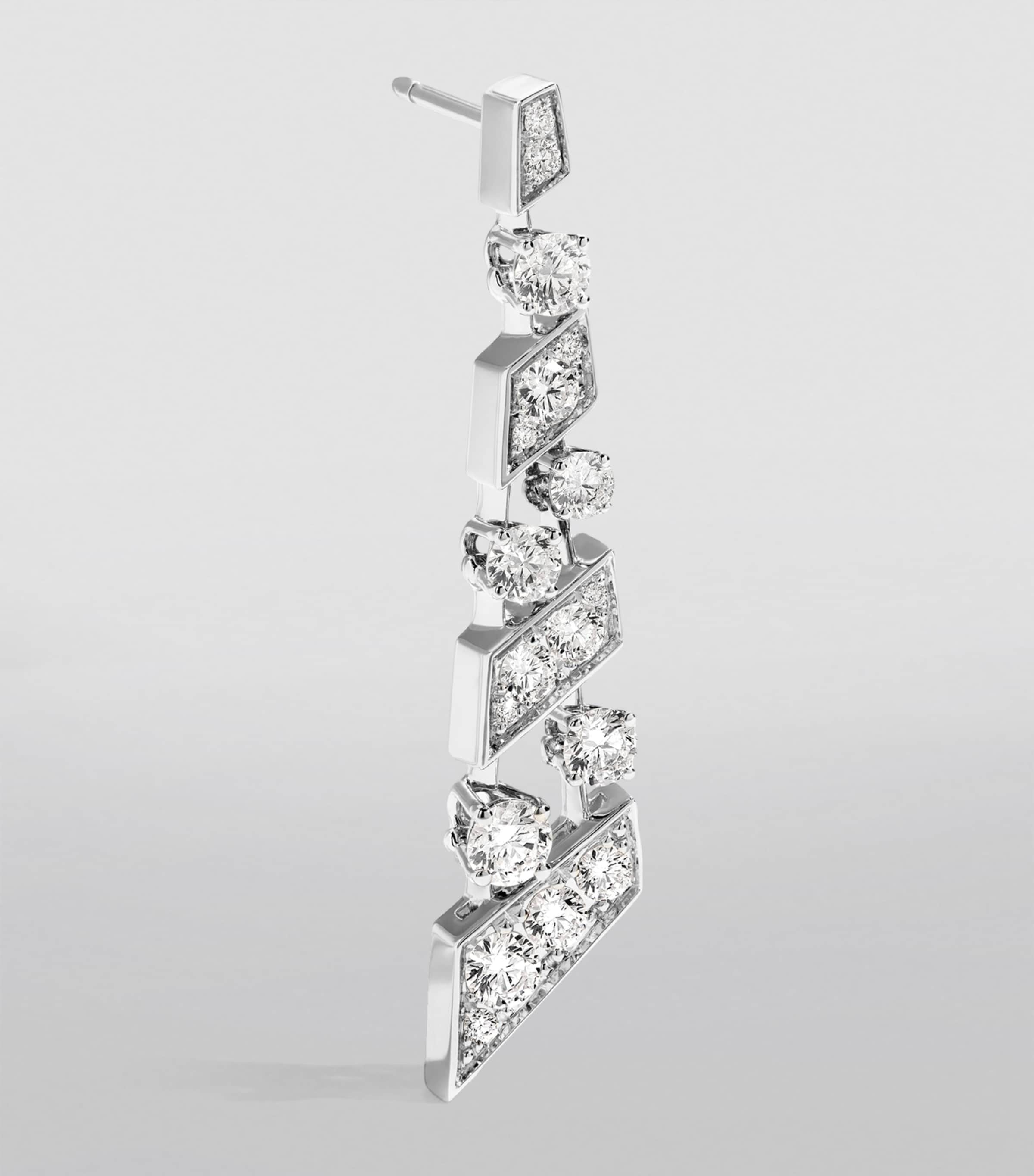 MARLI New York White Gold and Diamond Fifth Avenue Drop Earrings White Gold Image 2
