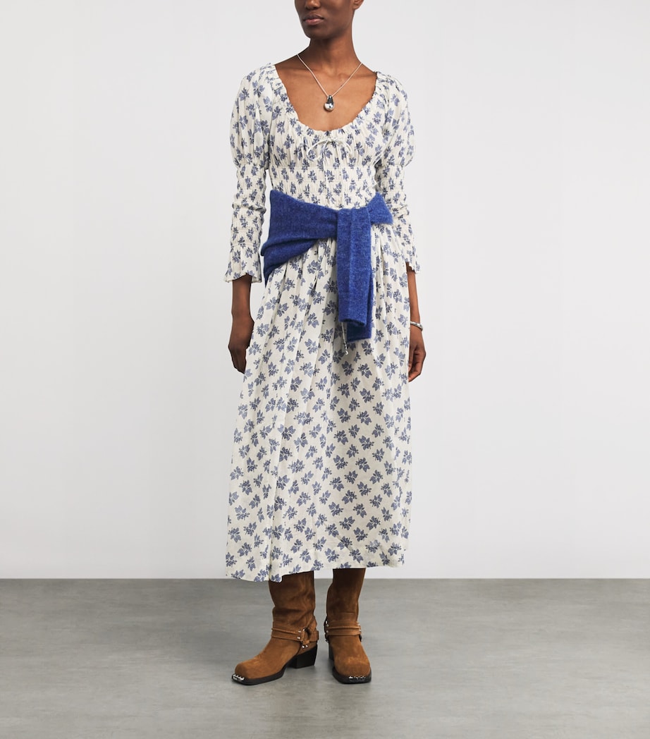 Cotton Floral Kaira Midi Dress CREME POMEGRA BLOOM Image 2