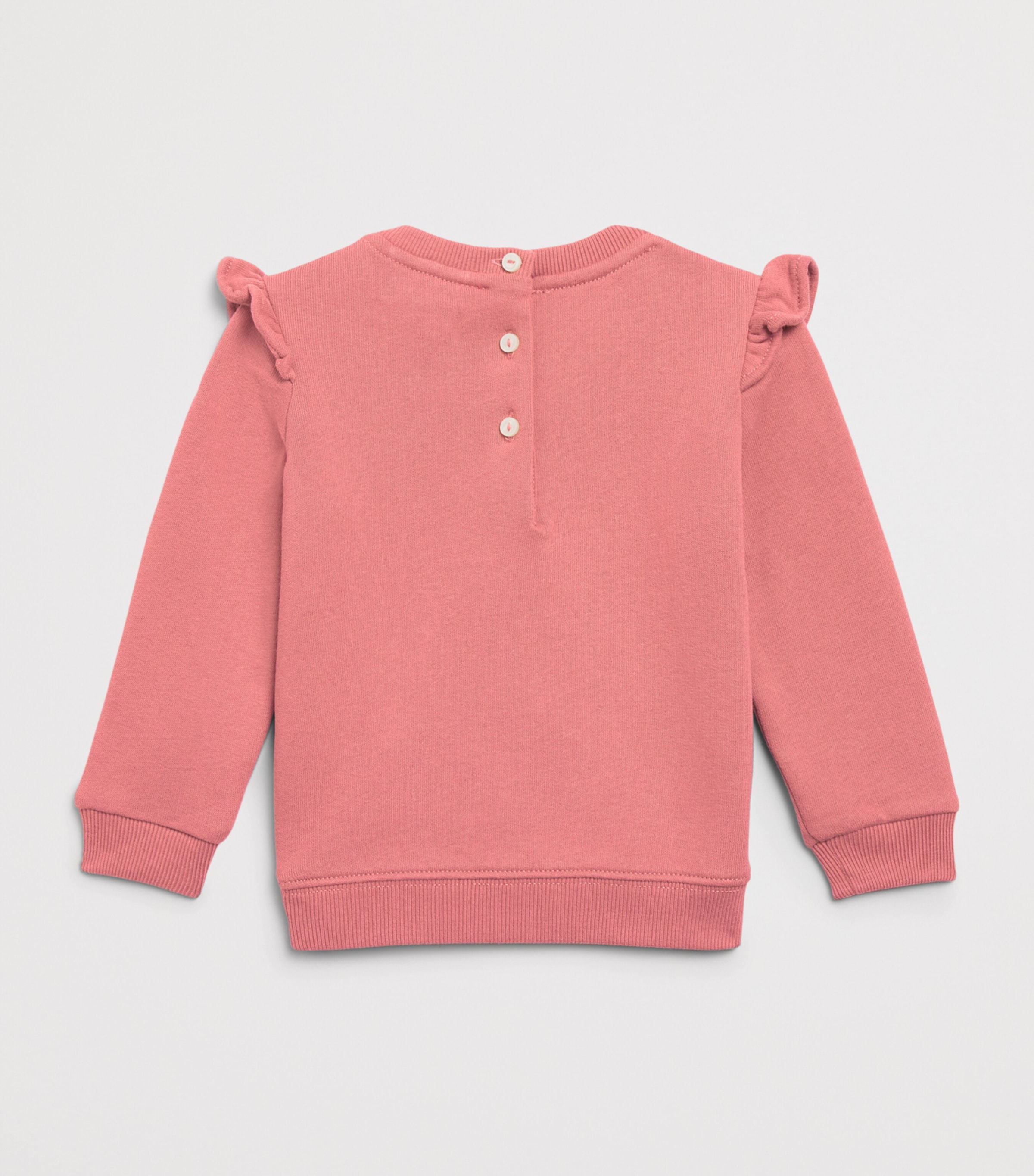 Ralph Lauren Kids Ruffle-Trim Polo Bear Sweatshirt (3-24 Months) Canvas Pink Image 2