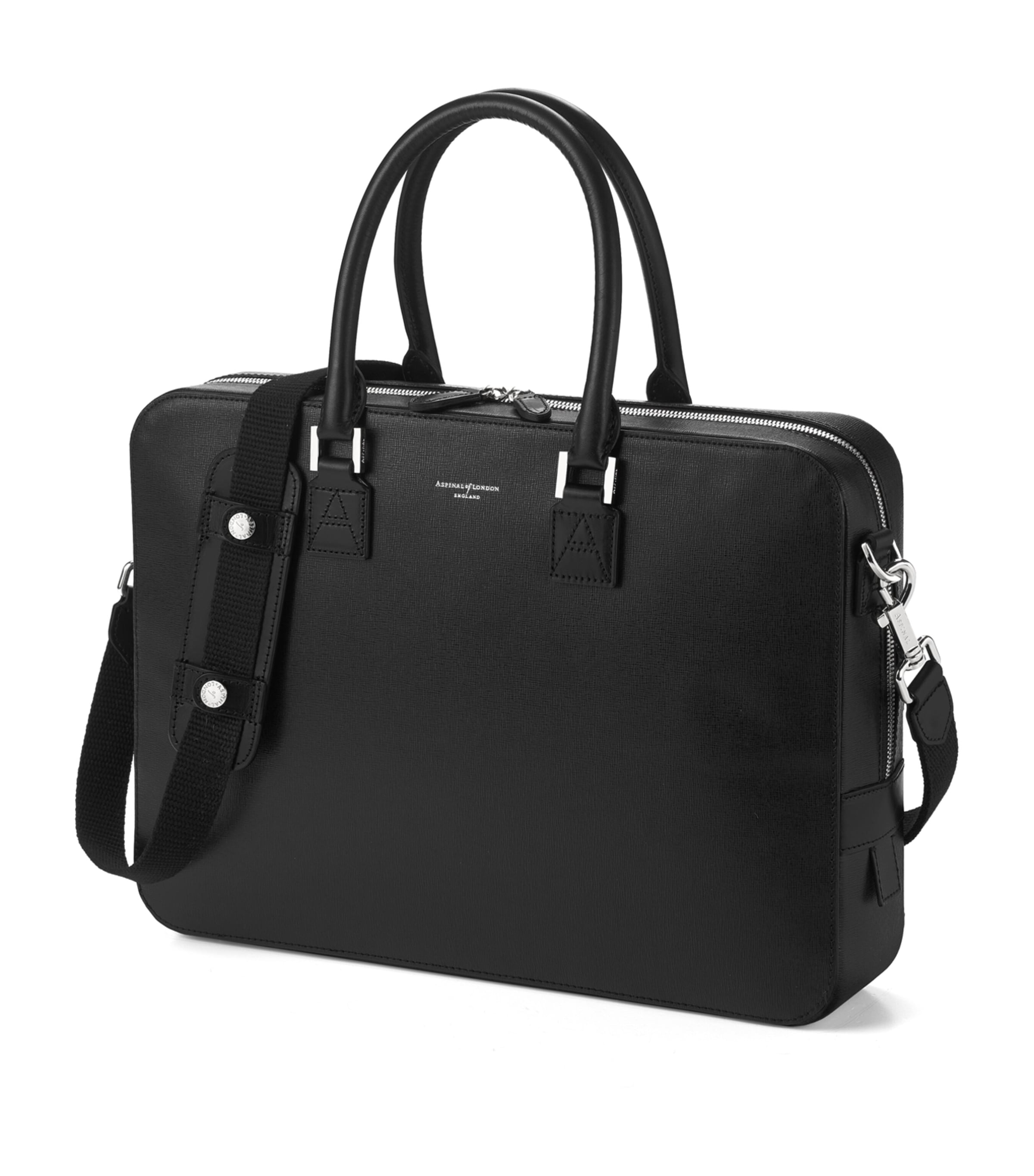 Leather Mount Street Briefcase Bag BLACK Image 5