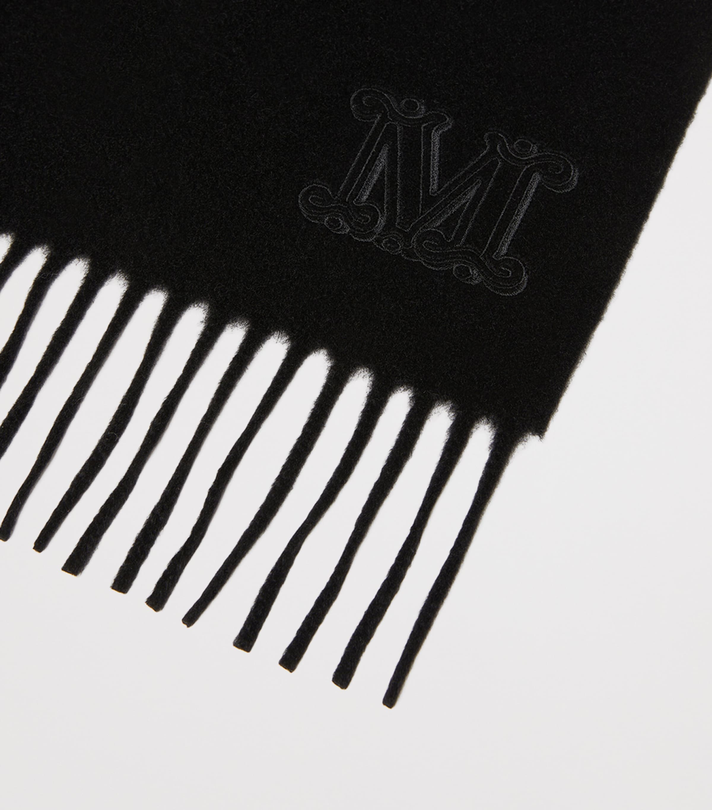 Max Mara Cashmere Monogram Scarf Black Image 3