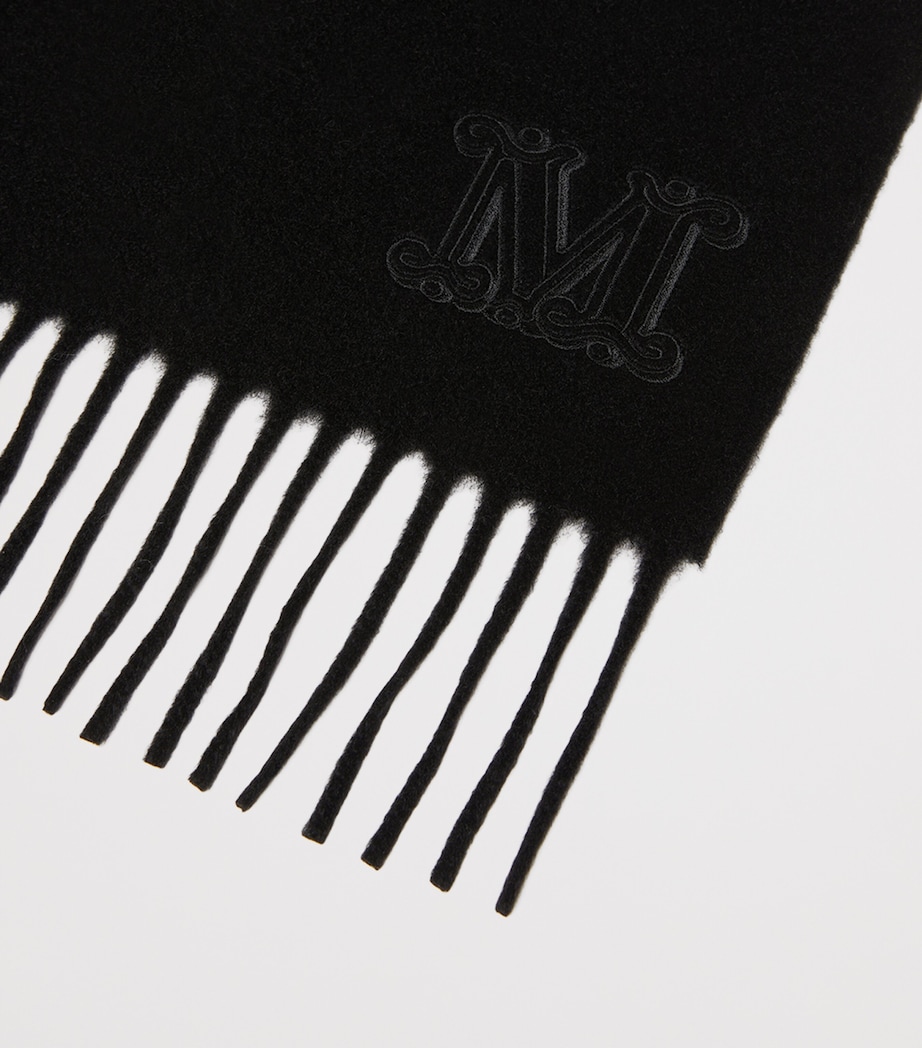 Max Mara Cashmere Monogram Scarf Black Image 3