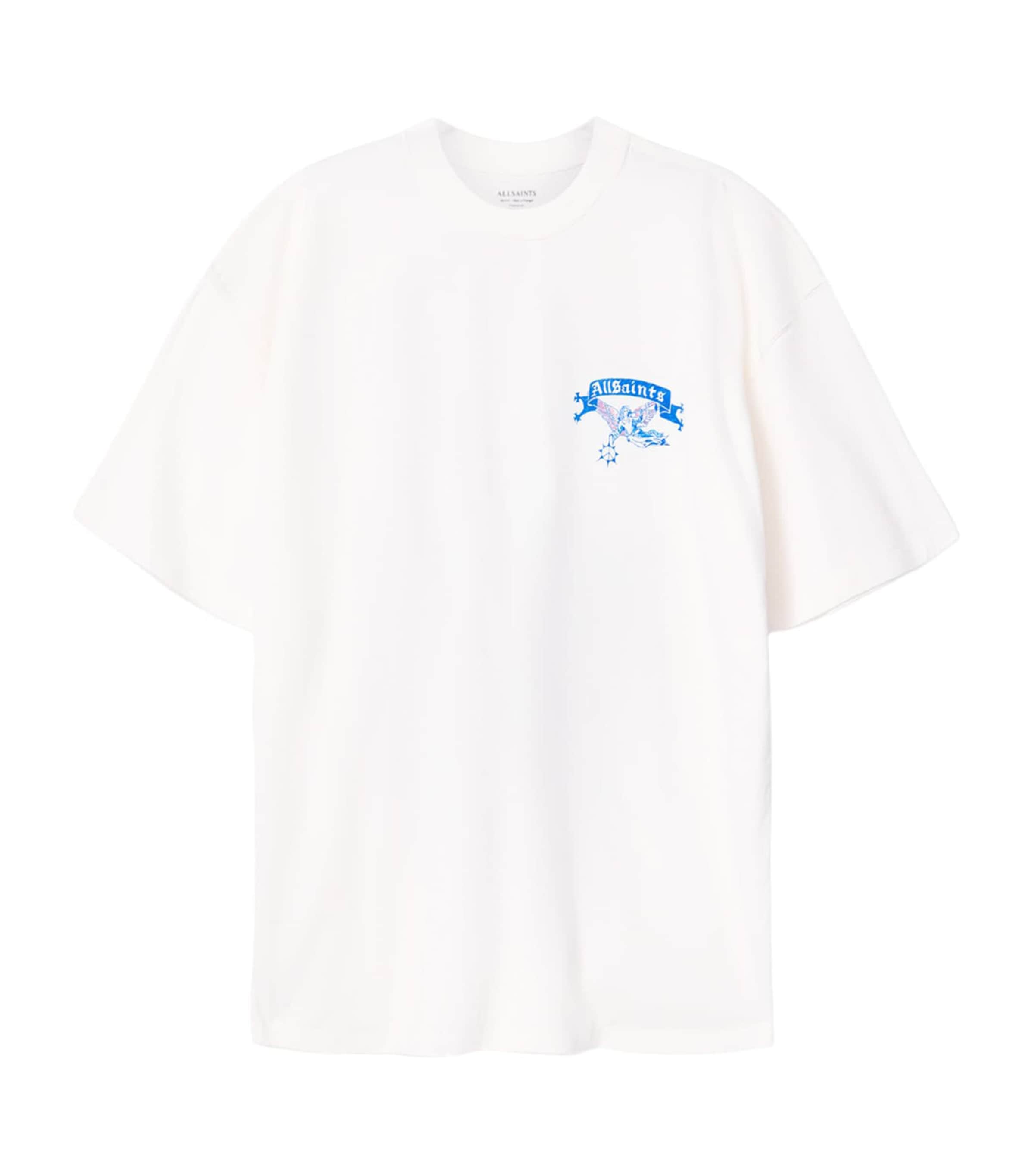 AllSaints Mens Organic Cotton Cray T-Shirt Chalk White Image 1