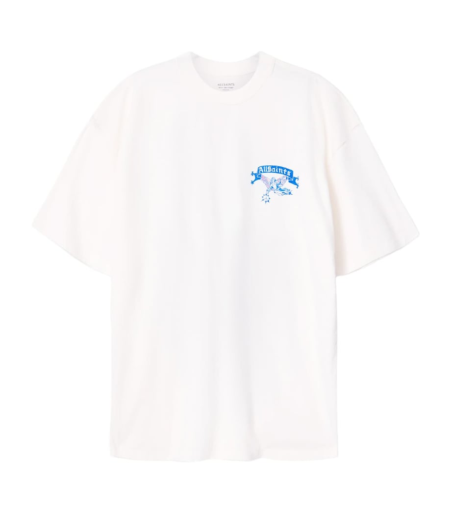 AllSaints Mens Organic Cotton Cray T-Shirt Chalk White Image 1