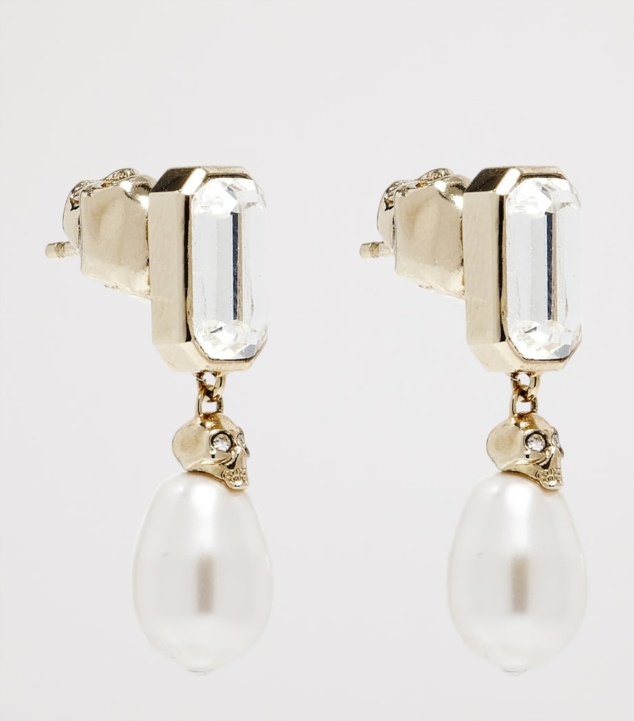McQueen Embellished Skull Drop Earrings Image 2