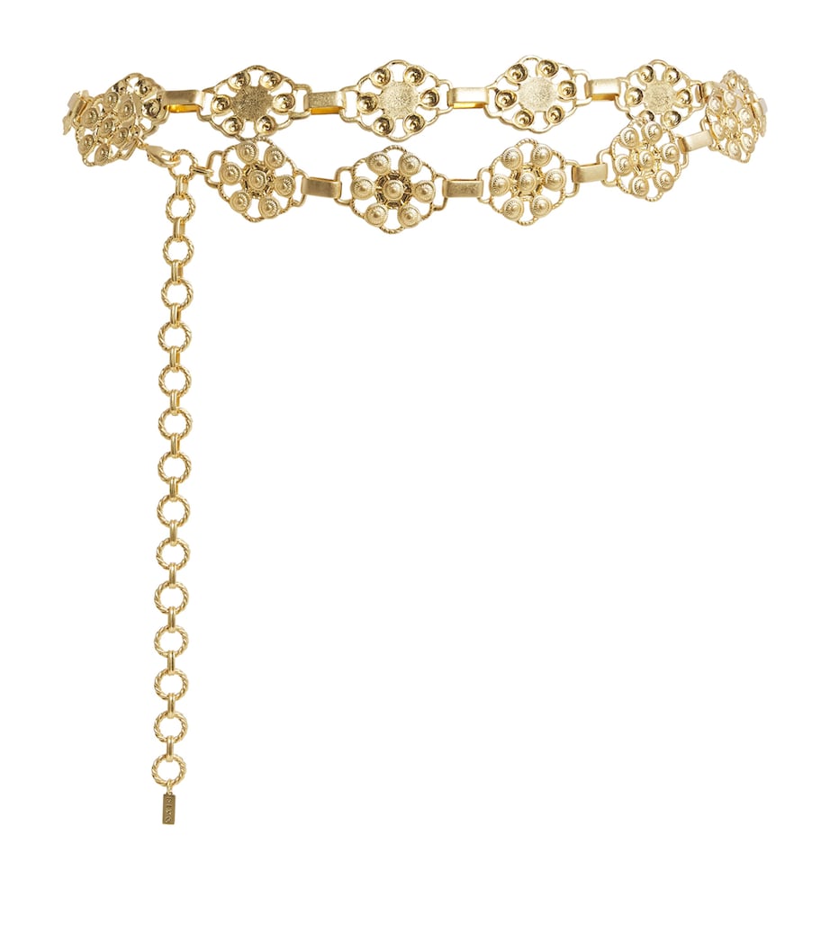 Rixo Gold-Tone Tiana Daisy Chain Belt Gold Image 1