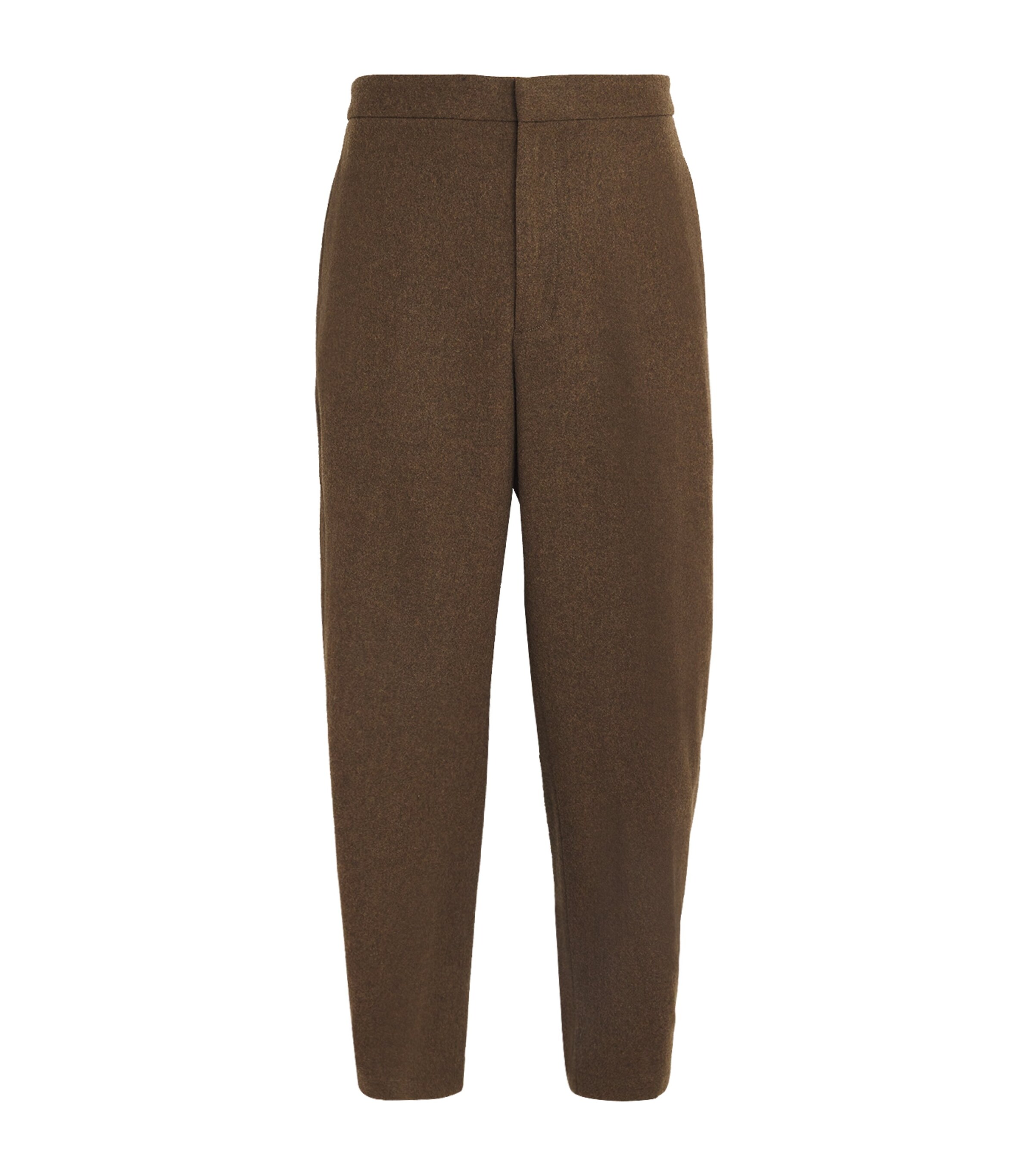 Shop Jil Sander Virgin Wool Straight Tailored Trousers In Brown