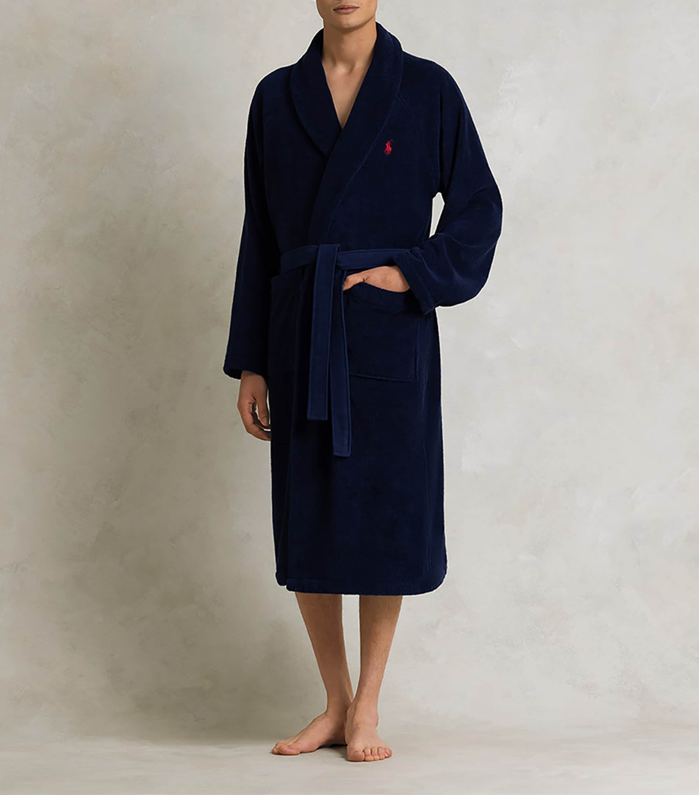 Polo Player Bath Robe NEWPORT NAVY Image 3