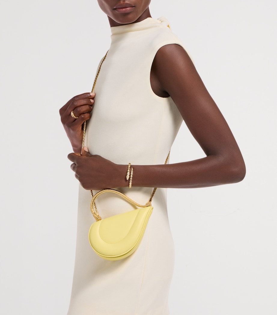 Bvlgari Mini Leather Serpenti Cuoricino Top-Handle Bag Yellow Image 3