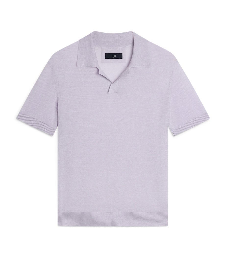 Dunhill Mens Linen-Cashmere Polo Shirt Image 1