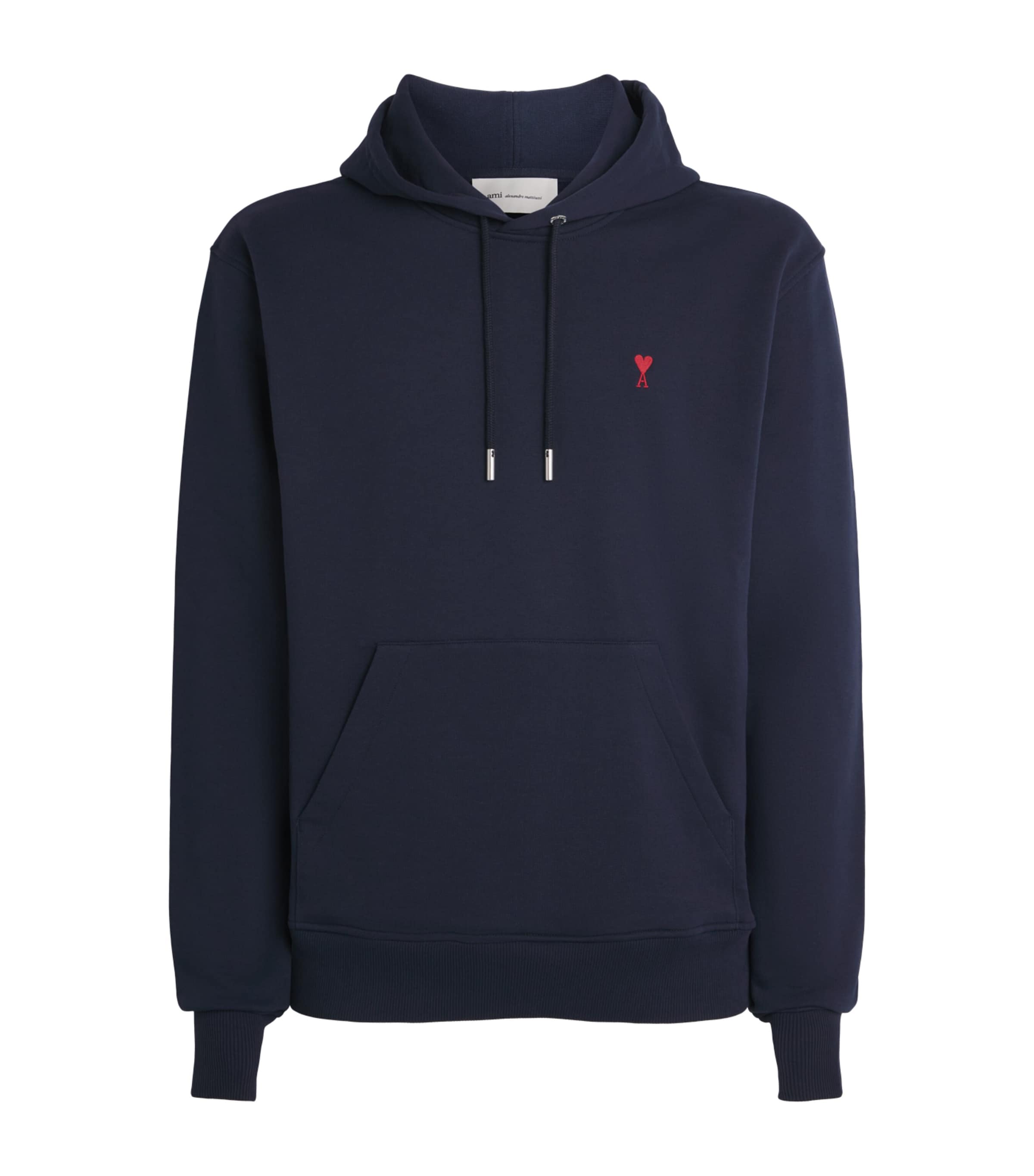 AMI Paris Mens Ami de Coeur Hoodie Bleu Nuit Image 1