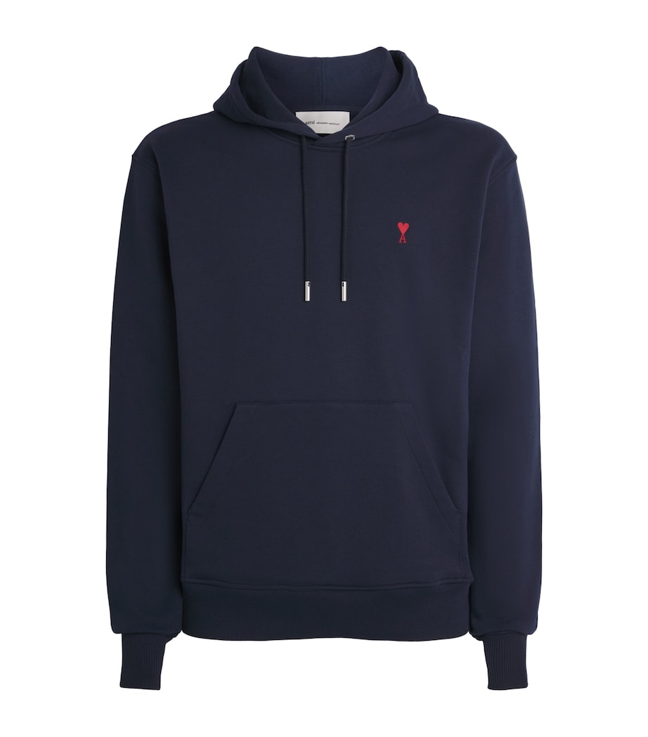 AMI Paris Mens Ami de Coeur Hoodie Bleu Nuit Image 1