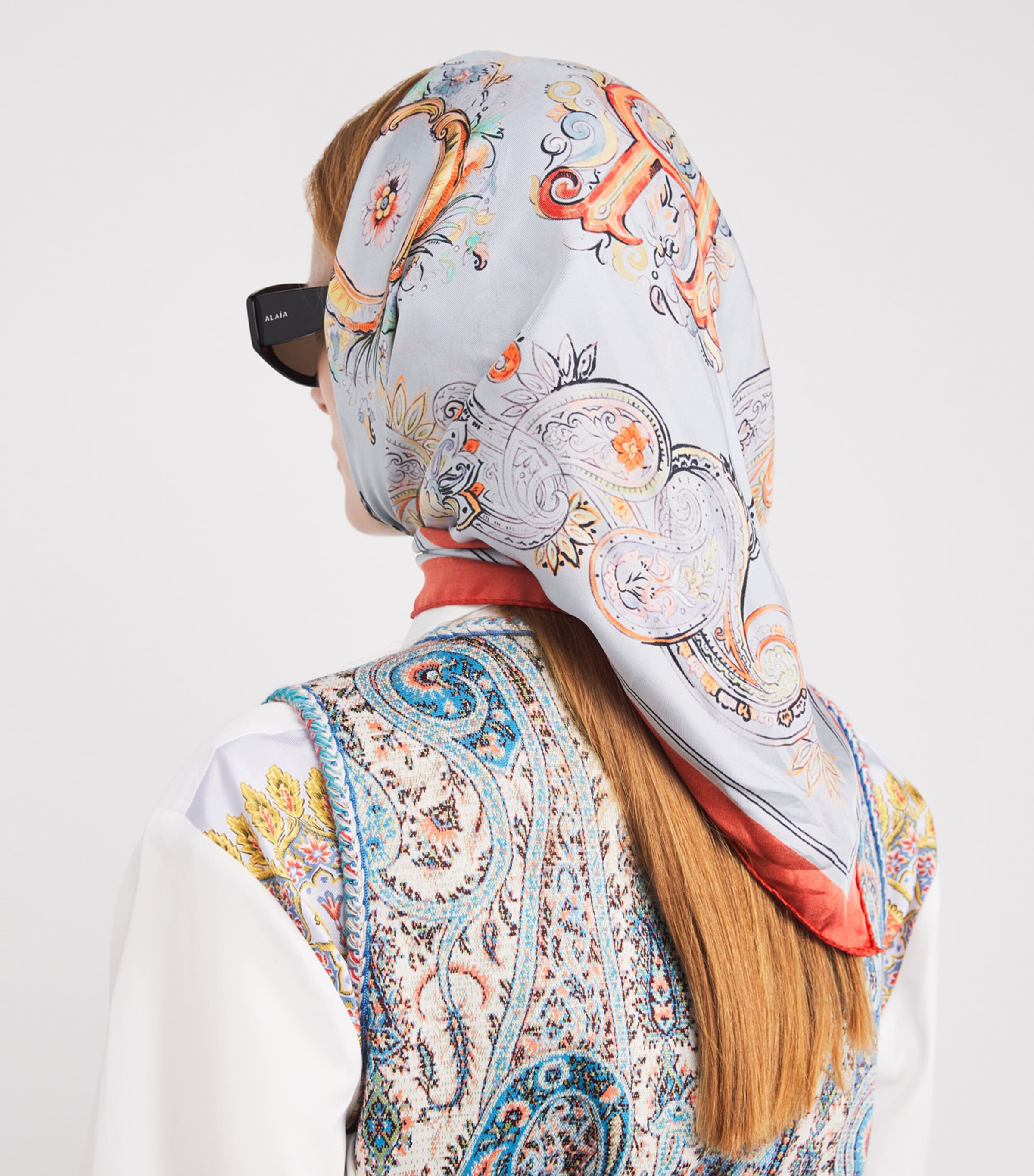 Silk Paisley Foulard Scarf S9880 Image 3