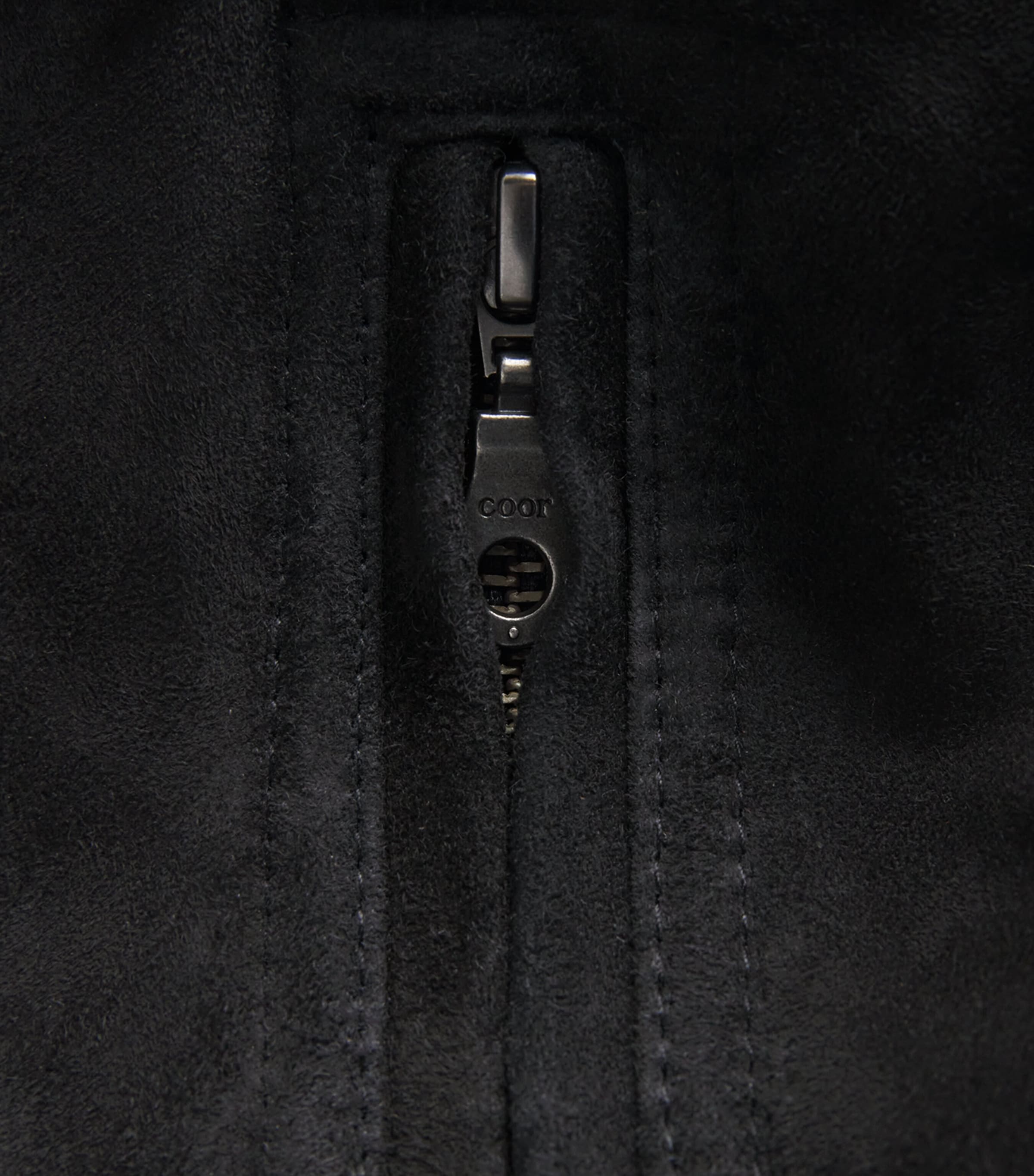 Coor Mens Suede Varsity Jacket Black Image 2