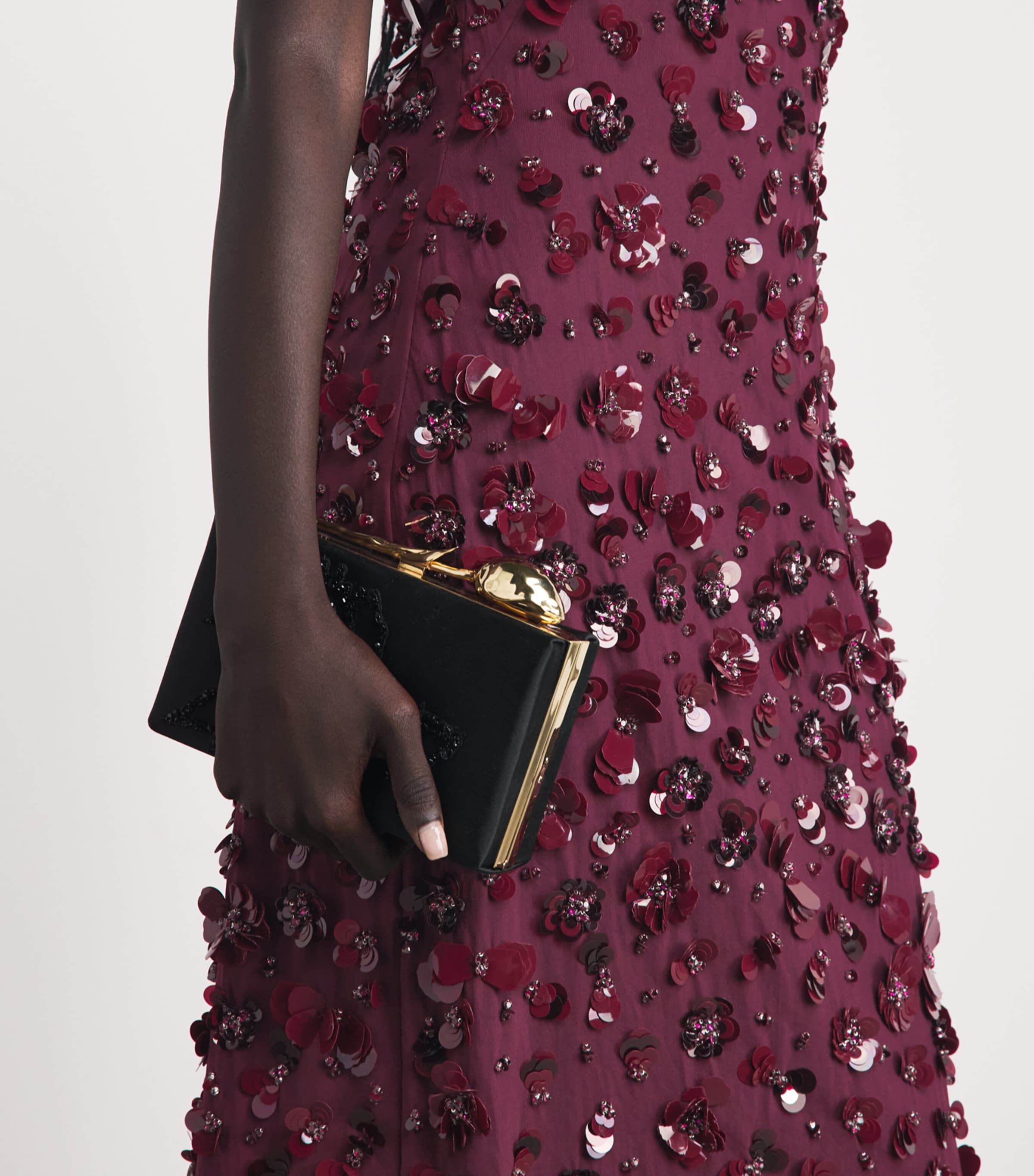 Simkhai Womens Floral Appliqué Serafina Gown Fig Image 5