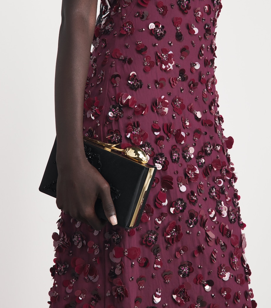 Simkhai Womens Floral Appliqué Serafina Gown Fig Image 5