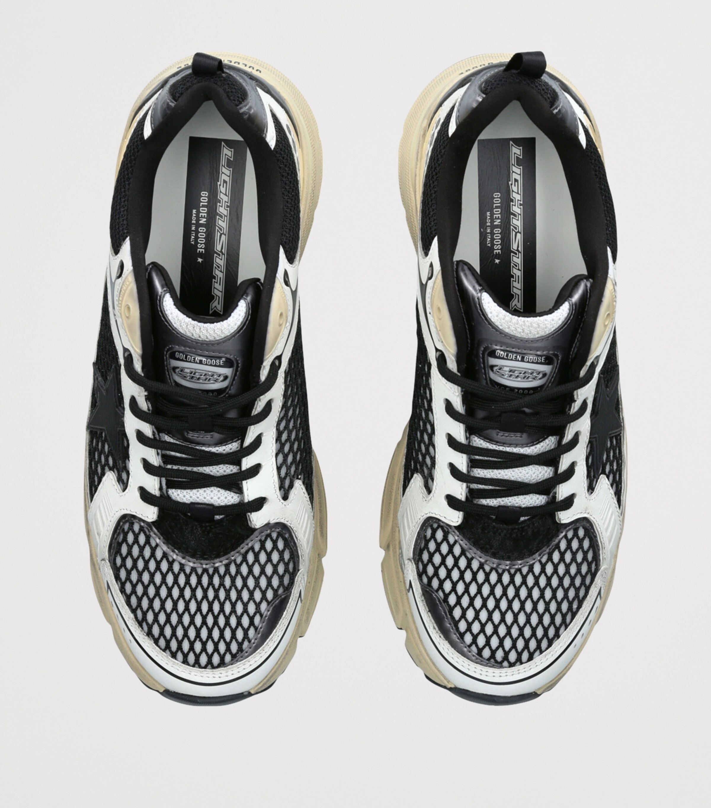 Golden Goose Leather Lightstar Low-Top Sneakers Blk/grey Image 4