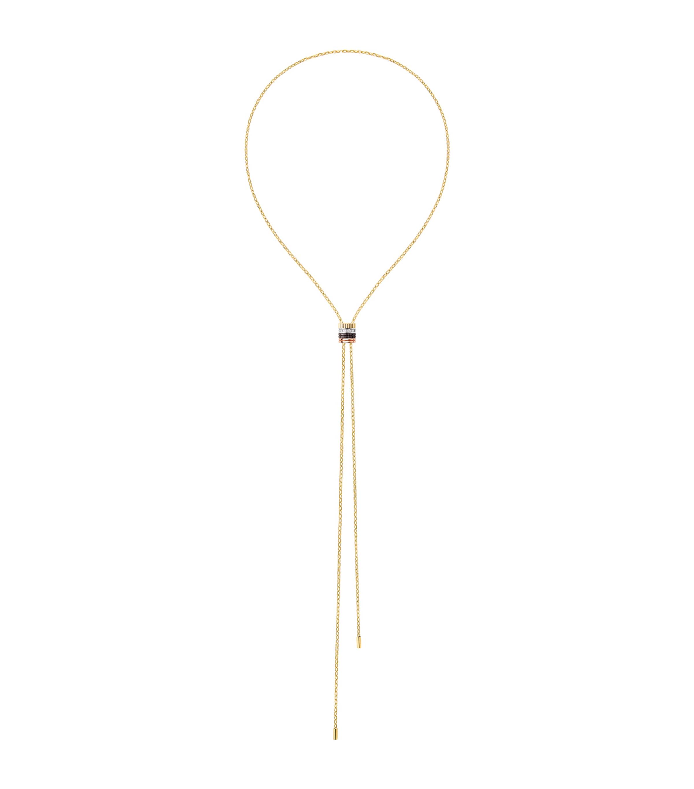 Boucheron Large Yellow Gold Quatre Classique Tie Necklace In Pink