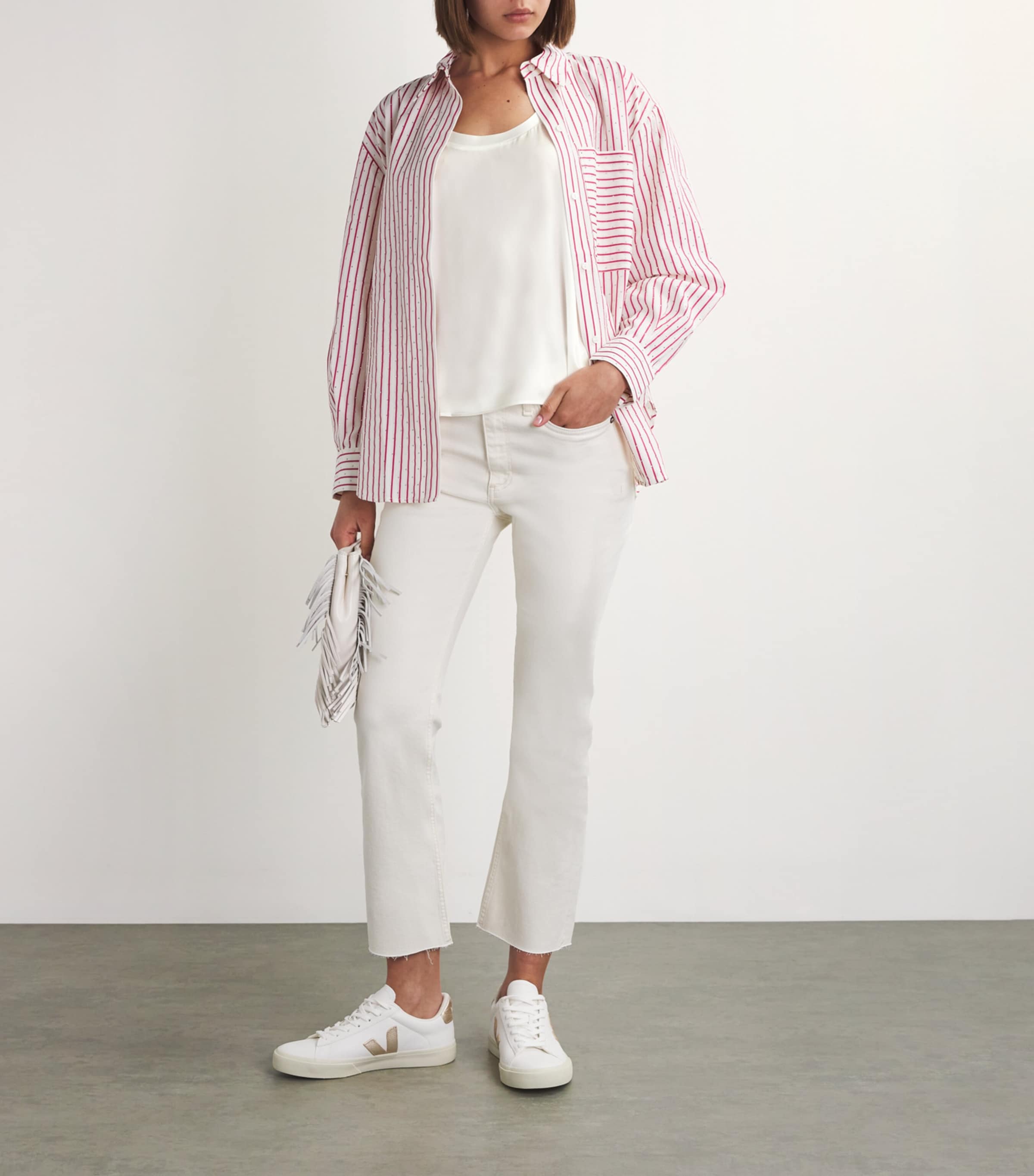 Silk-Blend Tank Top WHITE Image 2