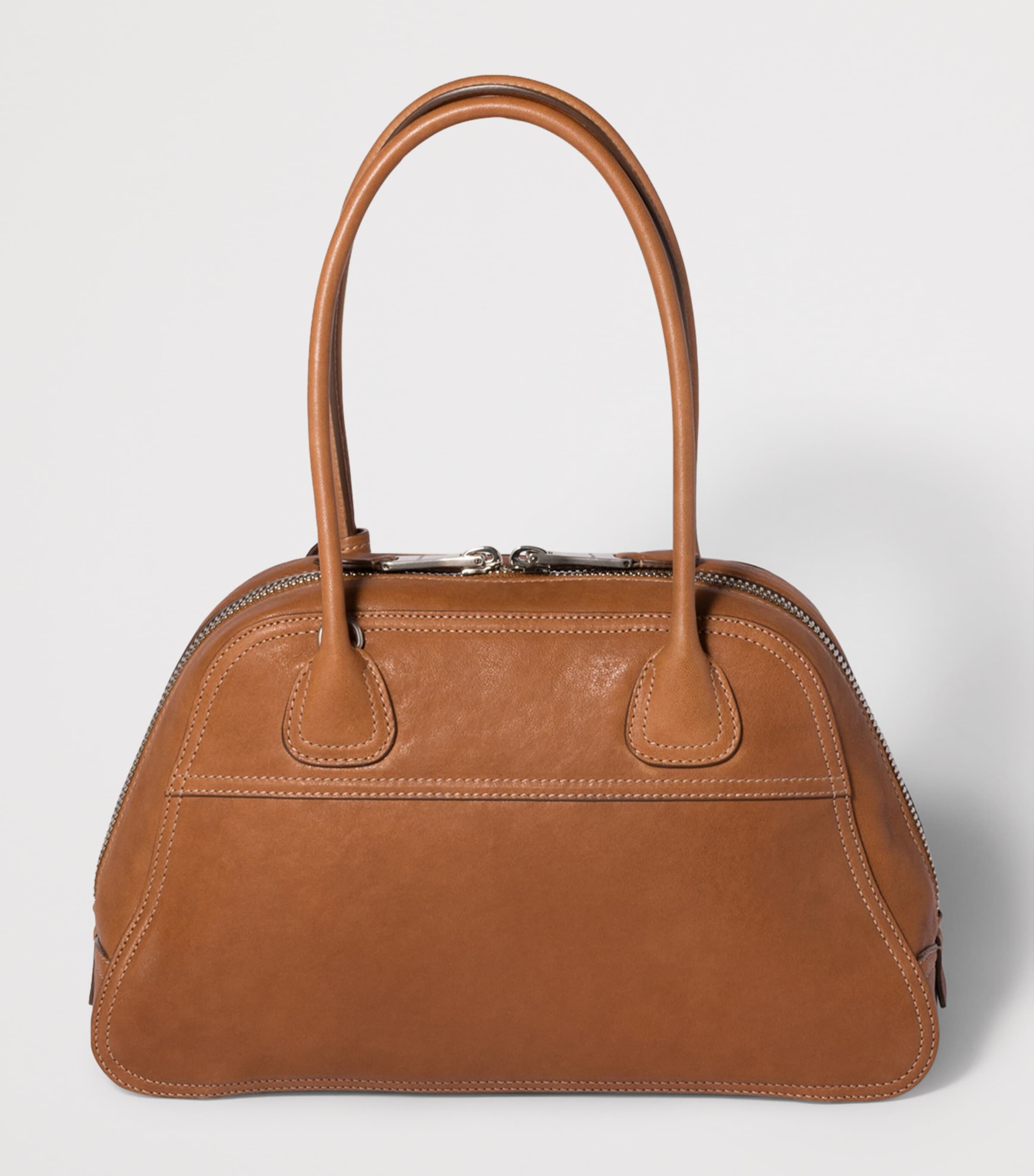Miu Miu Large Nappa Leather Vivant Top-Handle Bag Brown Image 4