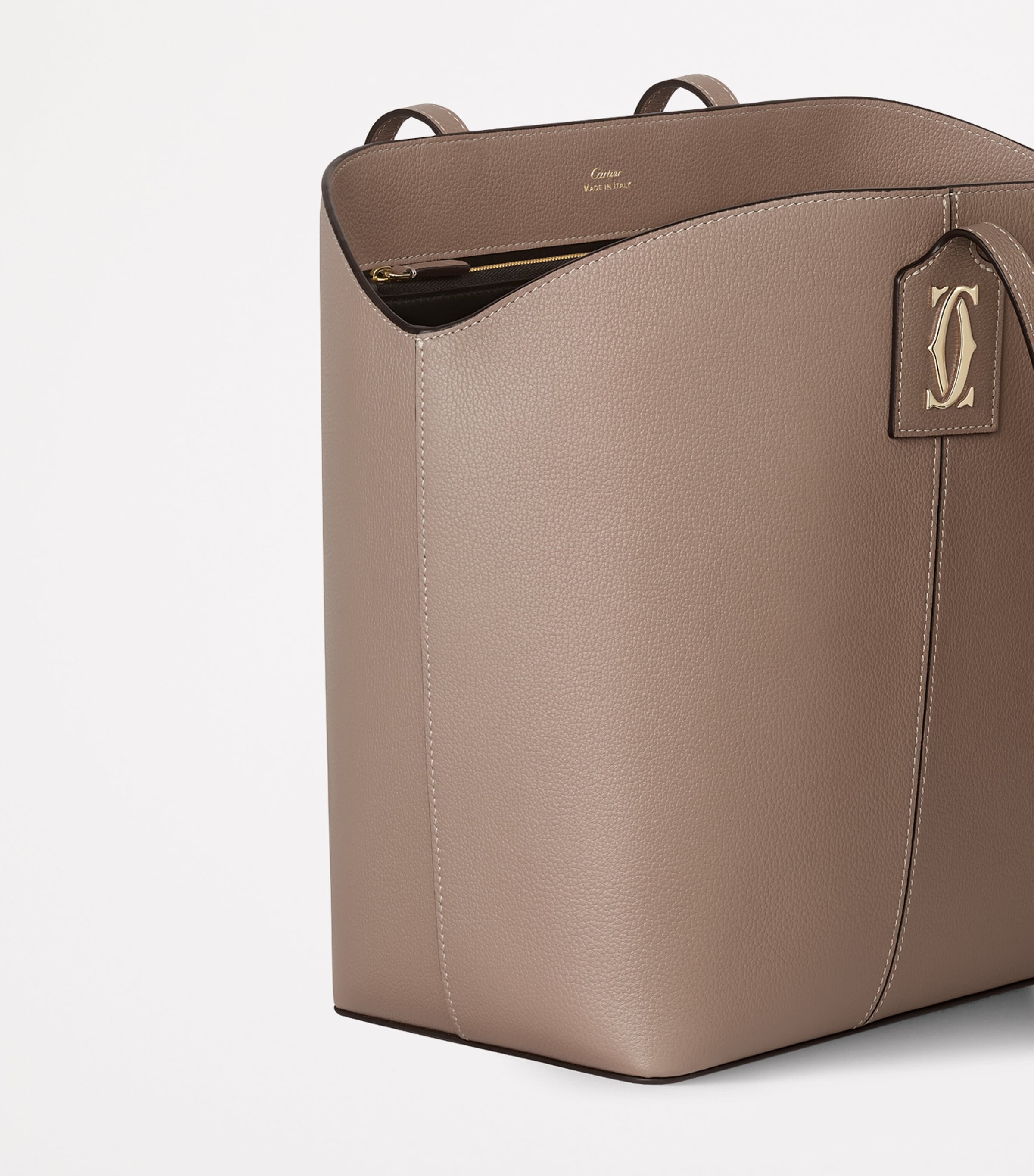 Leather C de Cartier Tote Bag BEIGE Image 2