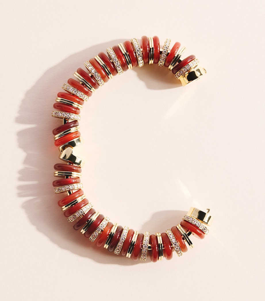 Eddie Borgo Gold-Plated Amber, Carnelian and Pavé Crystal Lenox Bracelet Gold Image 5