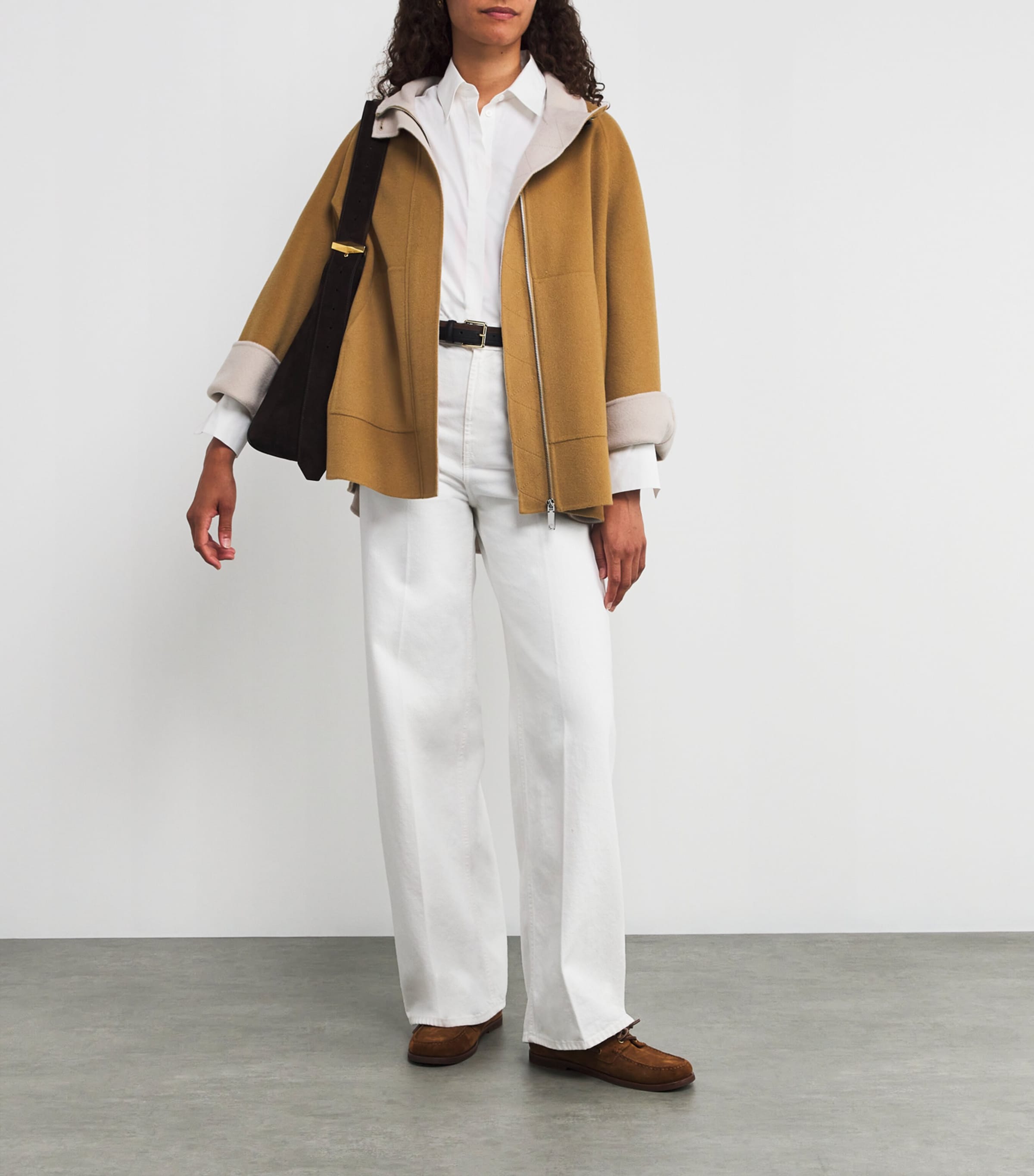 Virgin Wool High-Neck Coat OCHRE Image 2