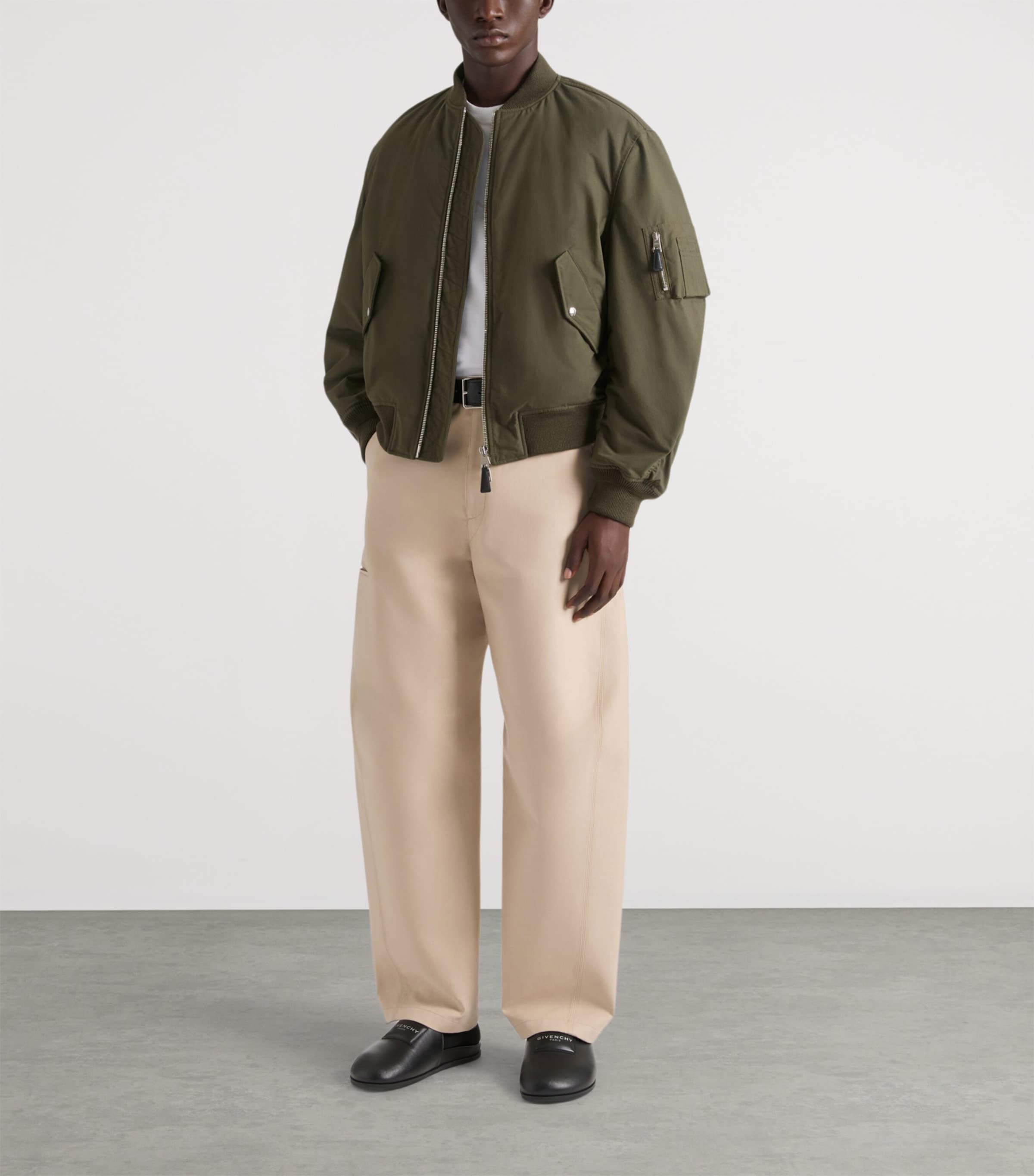 Cotton-Blend Bomber Jacket KHAKI Image 2