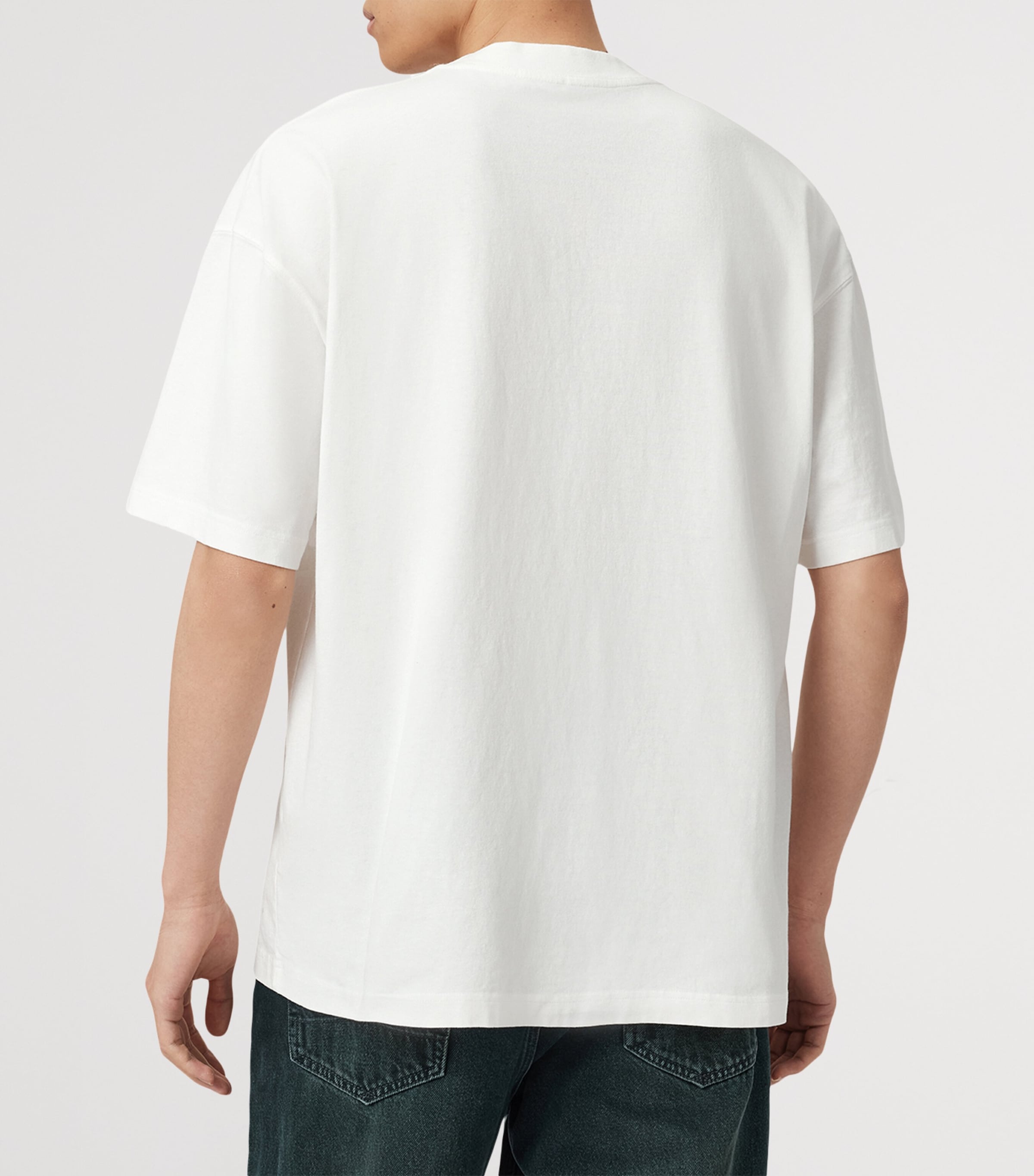 AllSaints Mens Organic Cotton Violation T-Shirt Chalk White Image 4