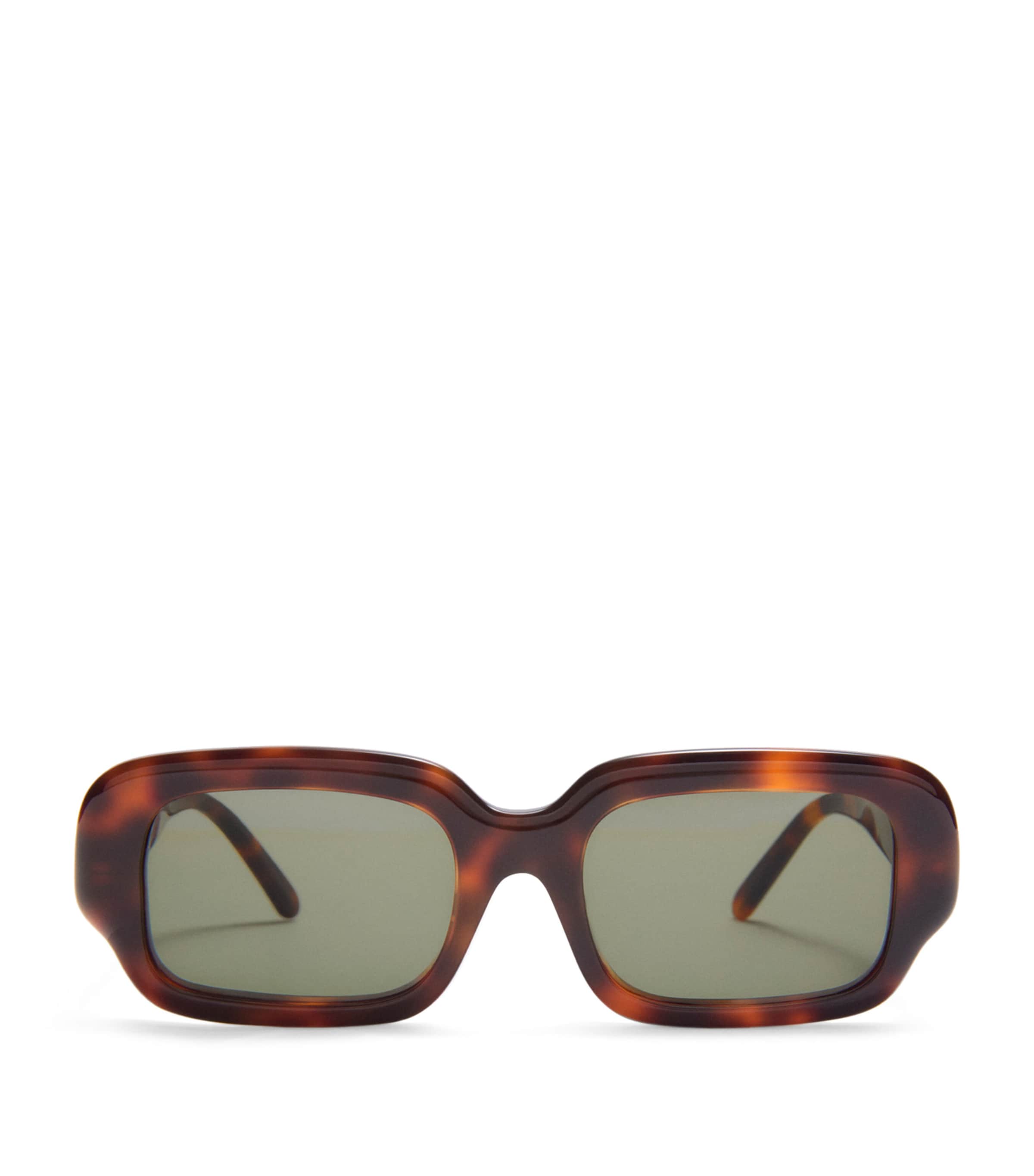 Loewe Acetate Rectangular Slim Sunglasses In Brown