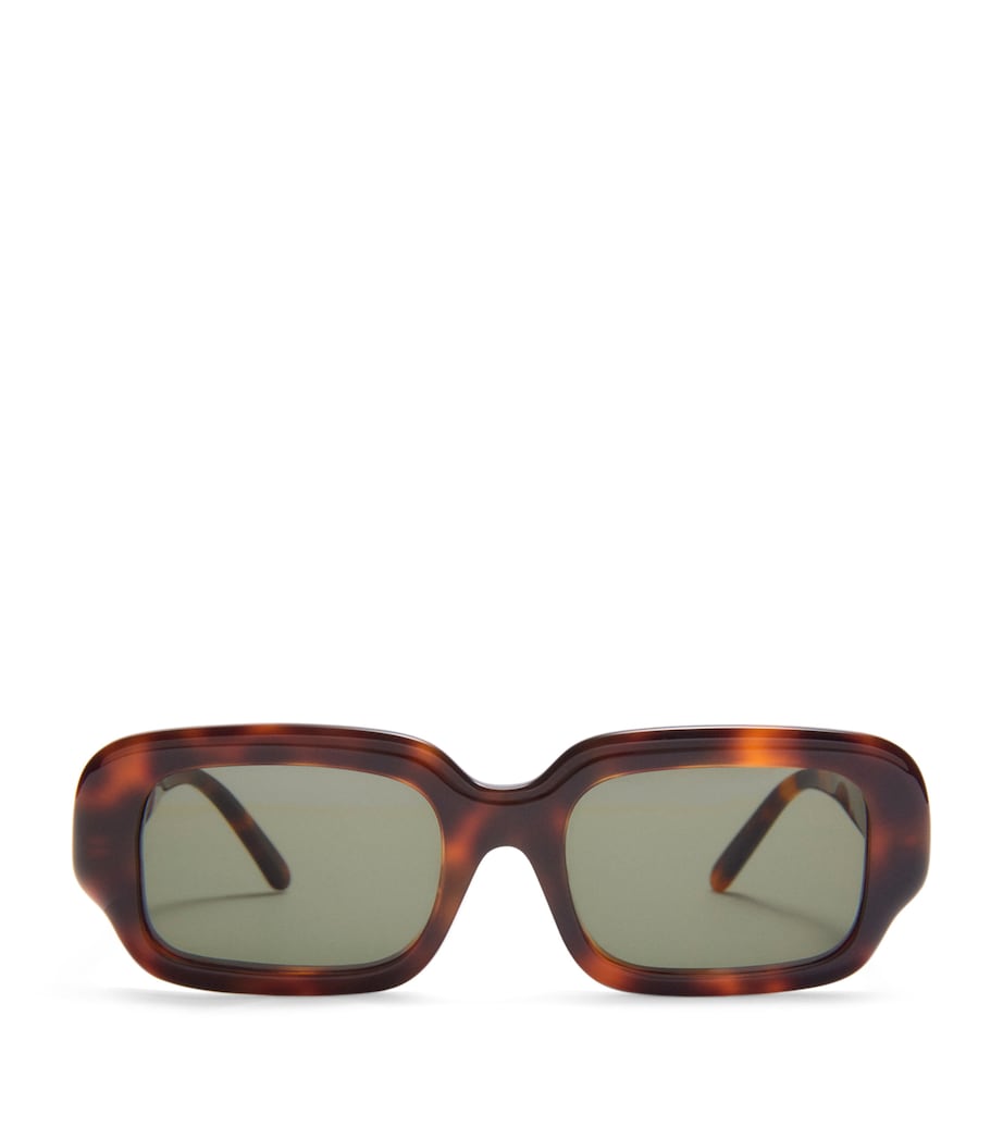 Acetate Rectangular Slim Sunglasses HAVANA Image 1