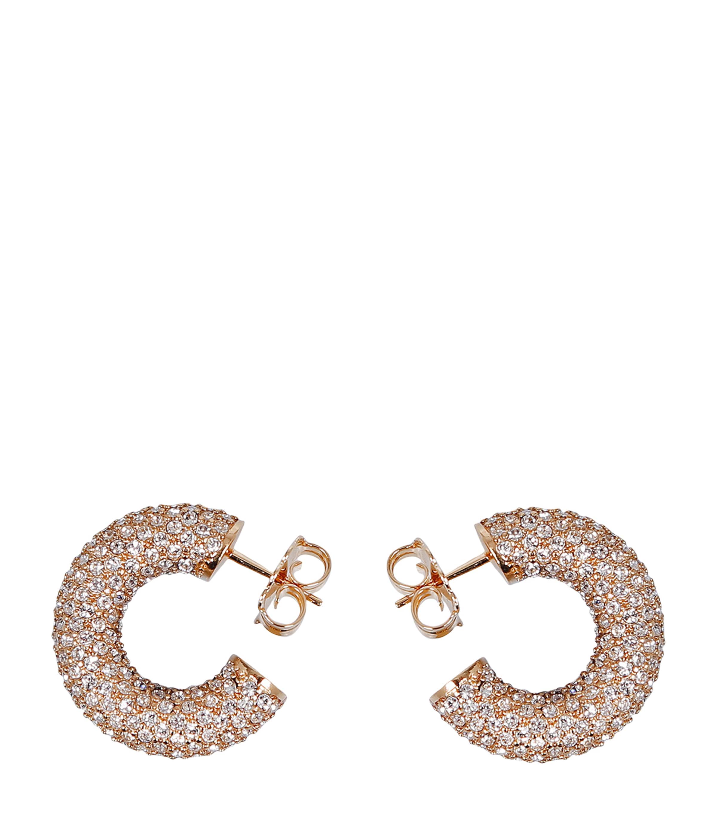Amina Muaddi Mini Cameron Hoop Earrings White Image 1