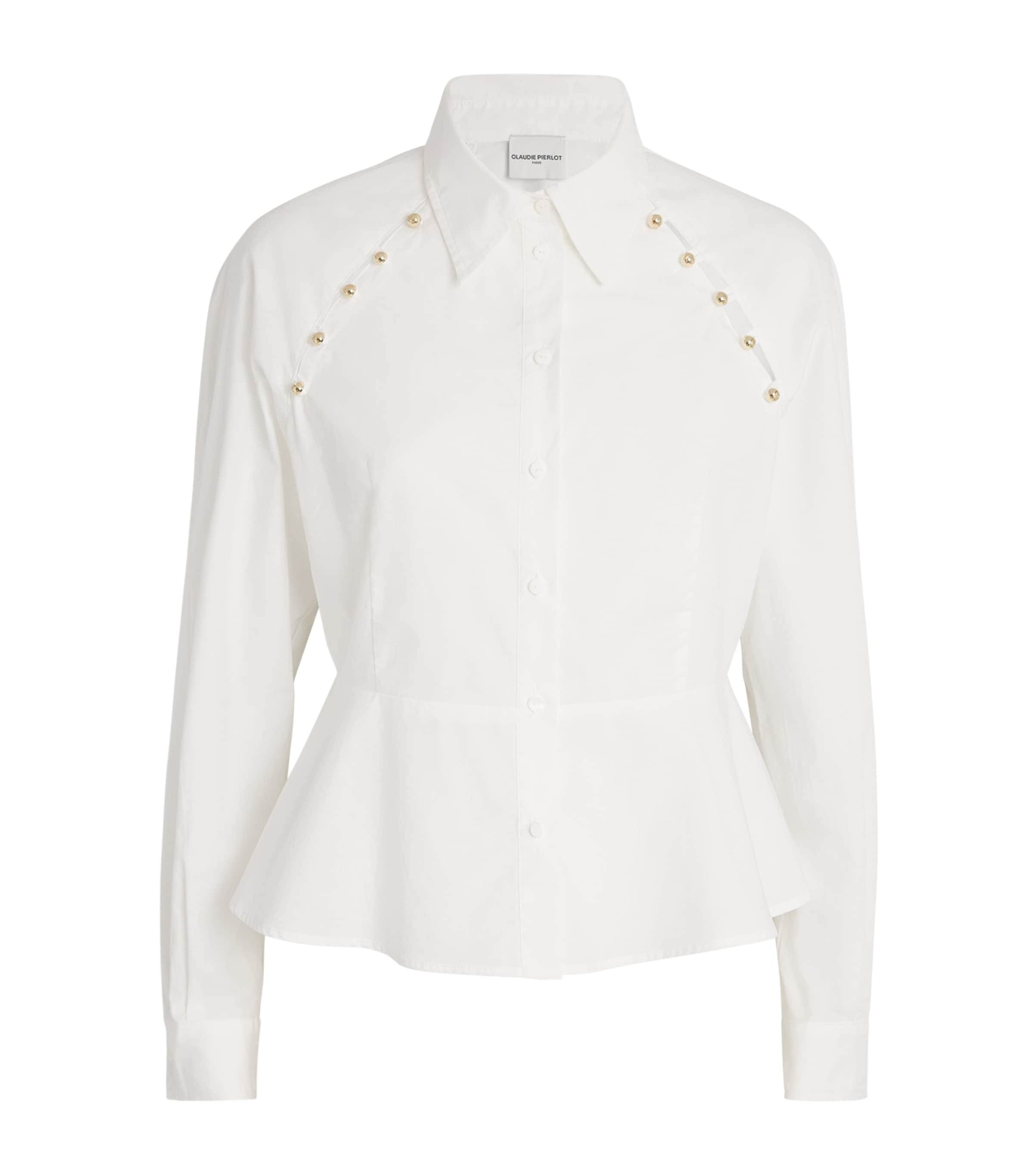 Claudie Pierlot Cotton Poplin Shirt In White