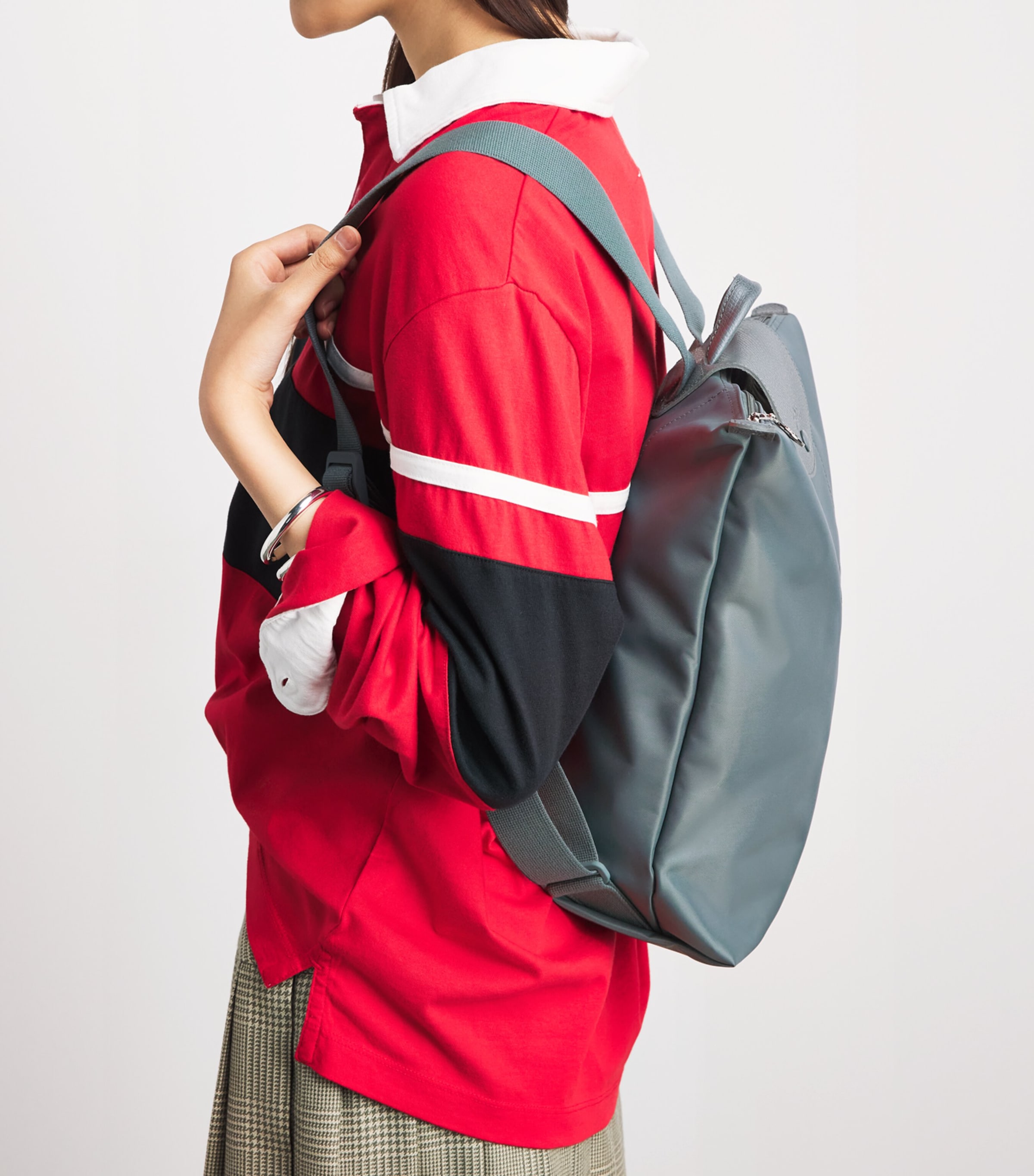 Longchamp Medium Le Pliage One Backpack Anthracite Image 2