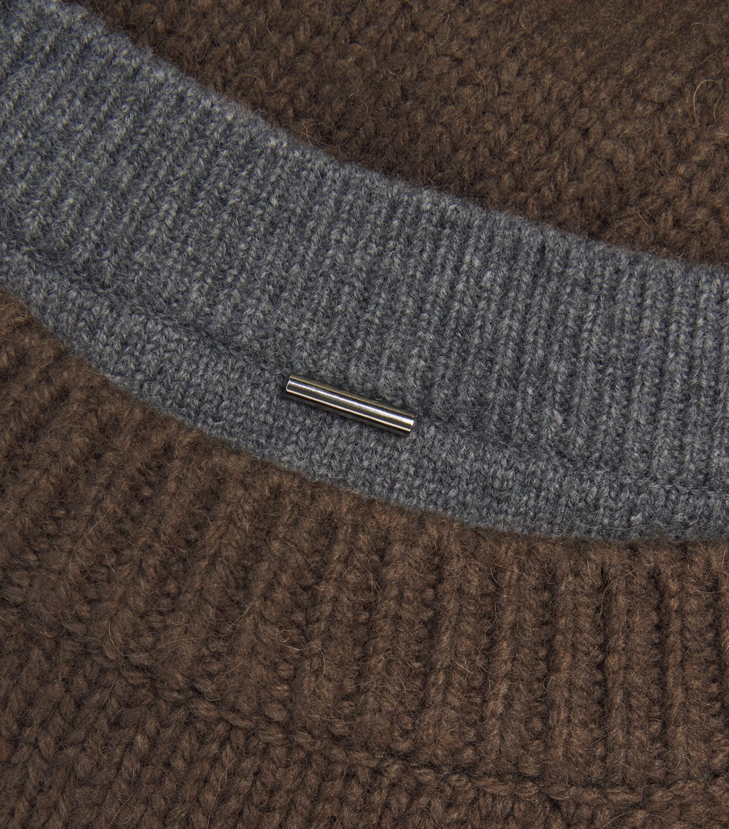 Wool-Blend Double-Layer Sweater KHAKI KK Image 5