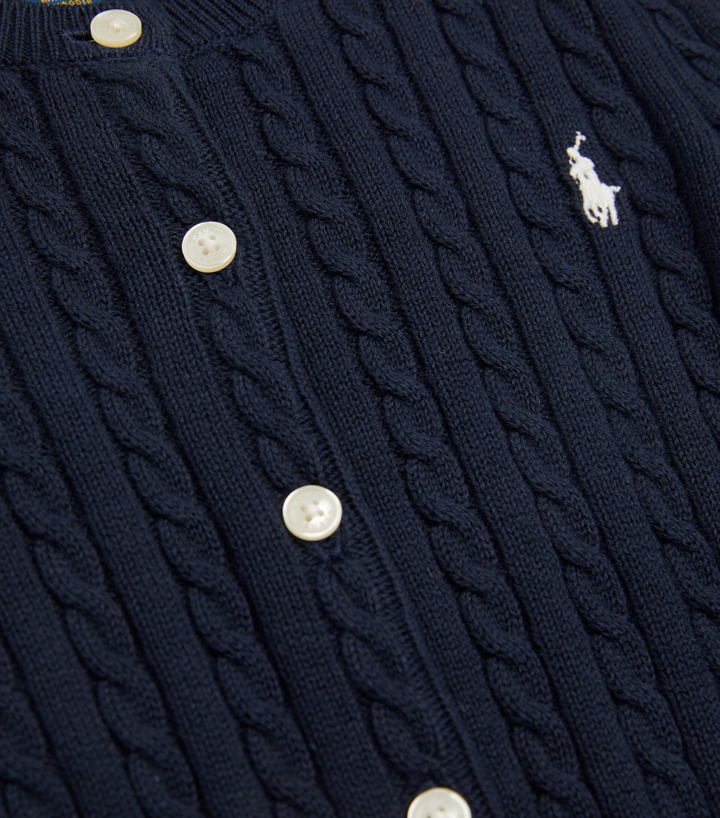 Ralph Lauren Kids Cotton Cable-Knit Cardigan (2-6 Years) Hunter Nvy Image 4