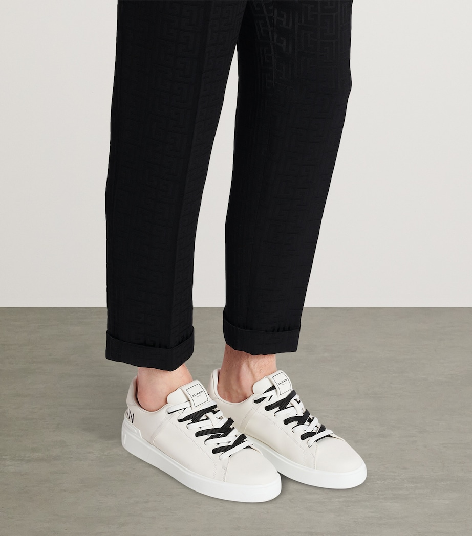 Balmain Leather B-Court Sneakers Blanc Image 3