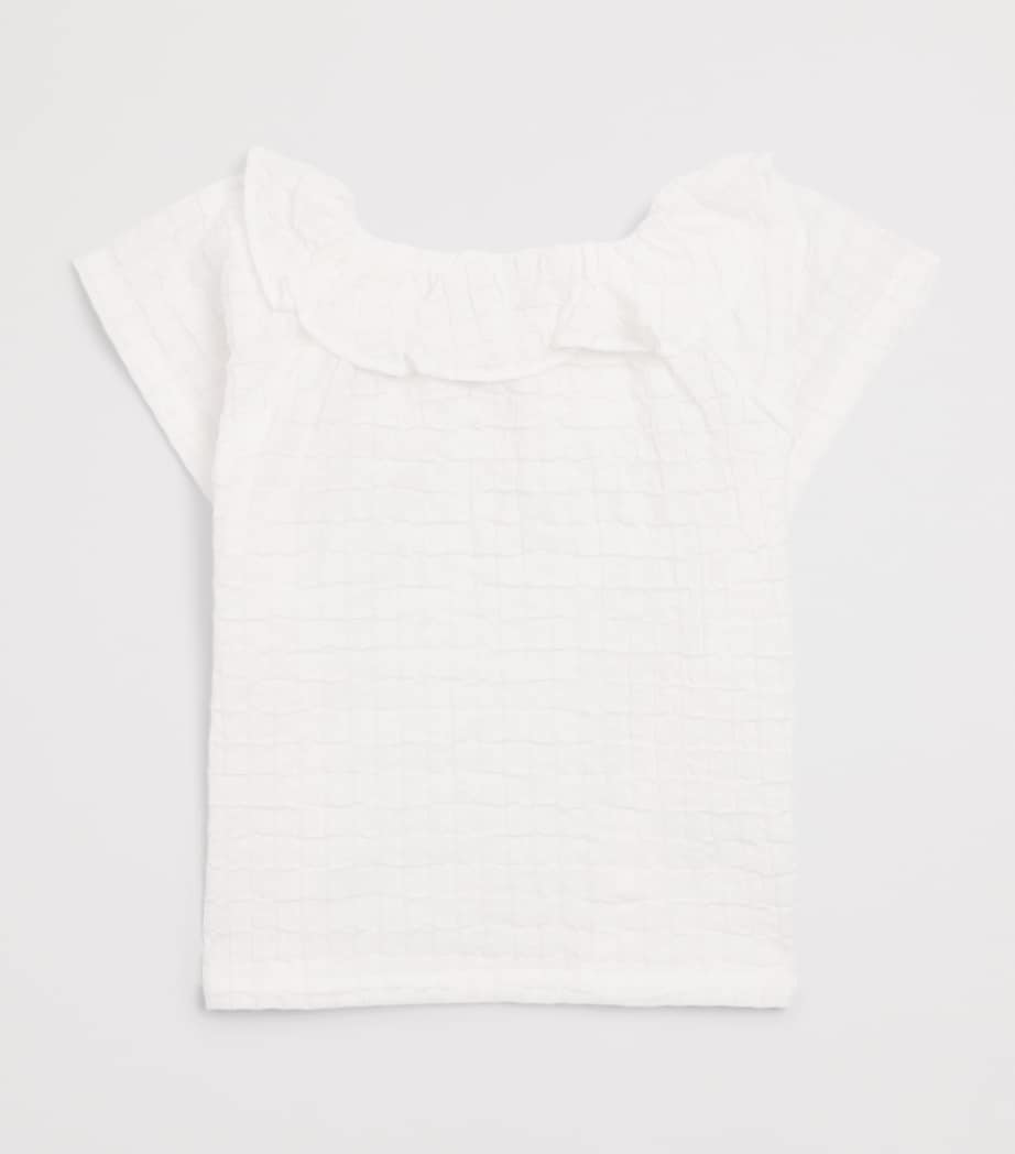 Il Gufo Cotton-Blend Muslin Top (12-36 Months) Milk Image 2