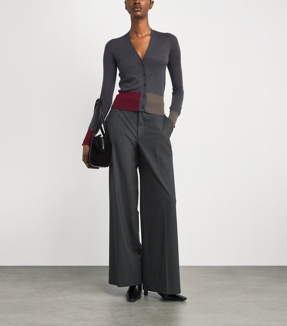 Cashmere Overlay Cardigan SMOKE COMBO Image 2