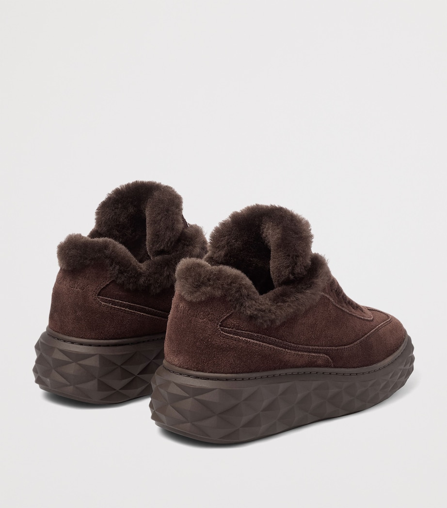 Diamond Maxi Retro Suede-Shearling Sneakers V CHOCOLATE/CHOCOLAT Image 4
